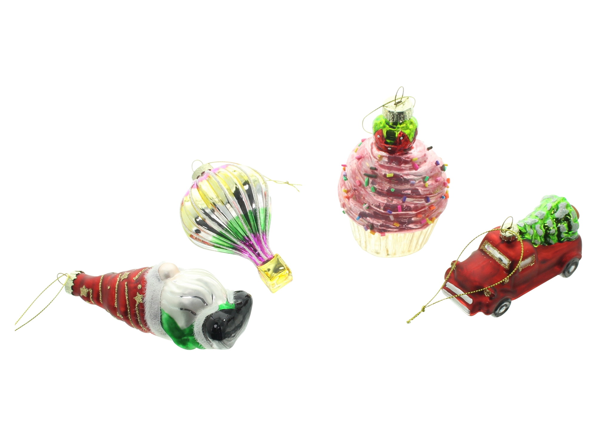 Christbaumschmuck "Fancy", 4er Set  im Frank Flechtwaren Online Shop für Weihnachten kaufen