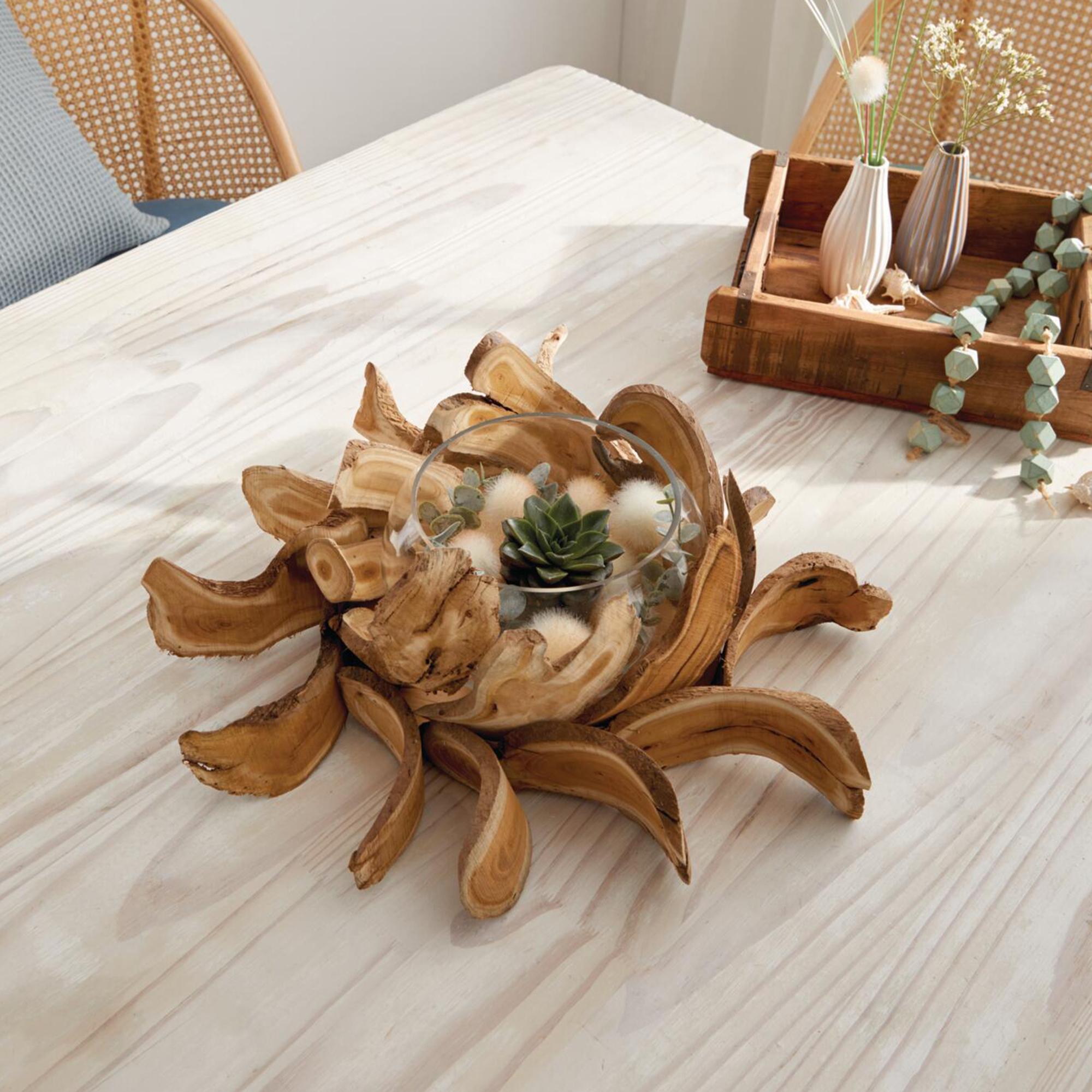 Windlicht "Holzscheiben"  im Frank Flechtwaren Online Shop kaufen