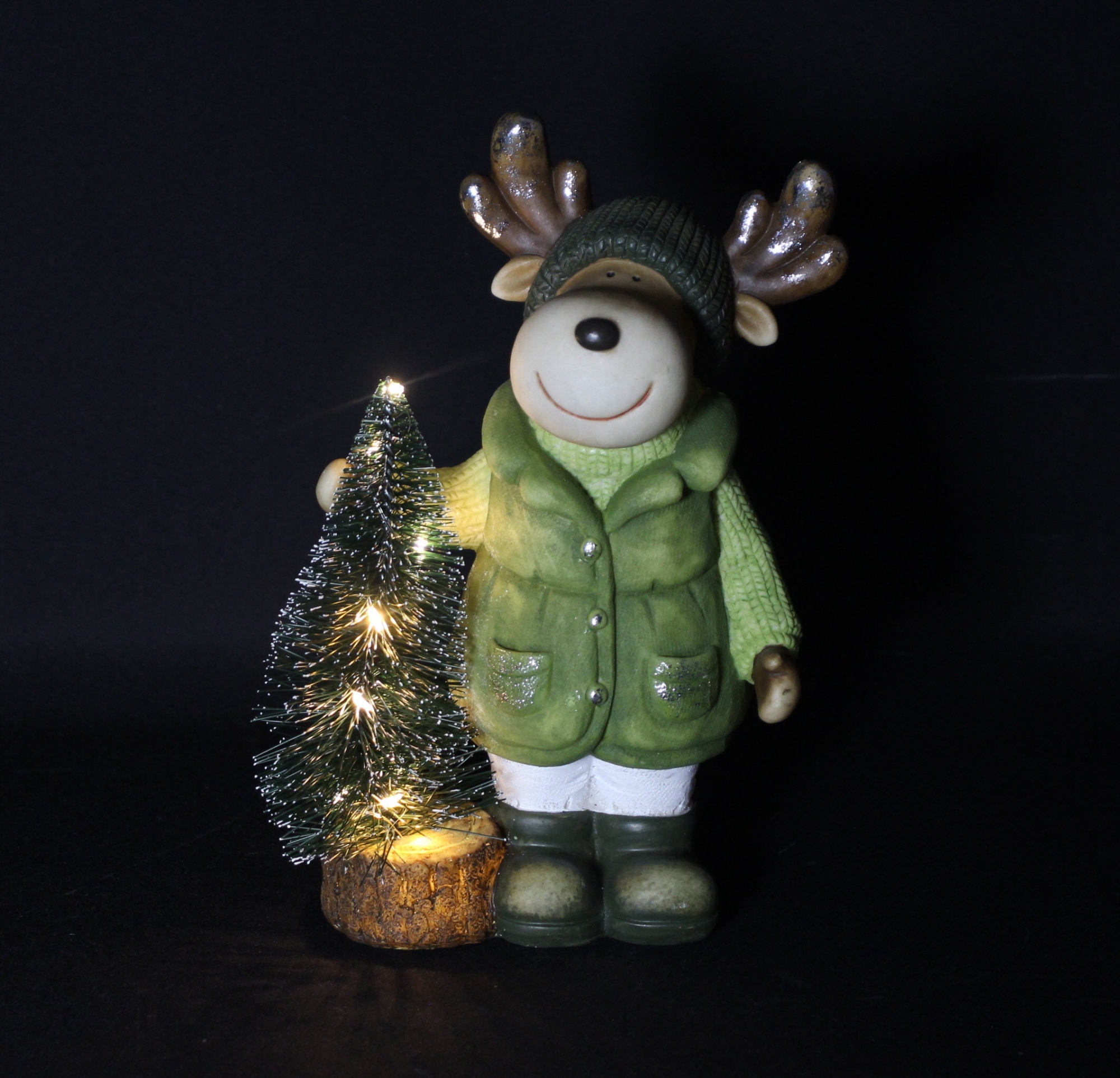 LED-Elch "Tannenbaum"  im Frank Flechtwaren Online Shop für Weihnachten kaufen