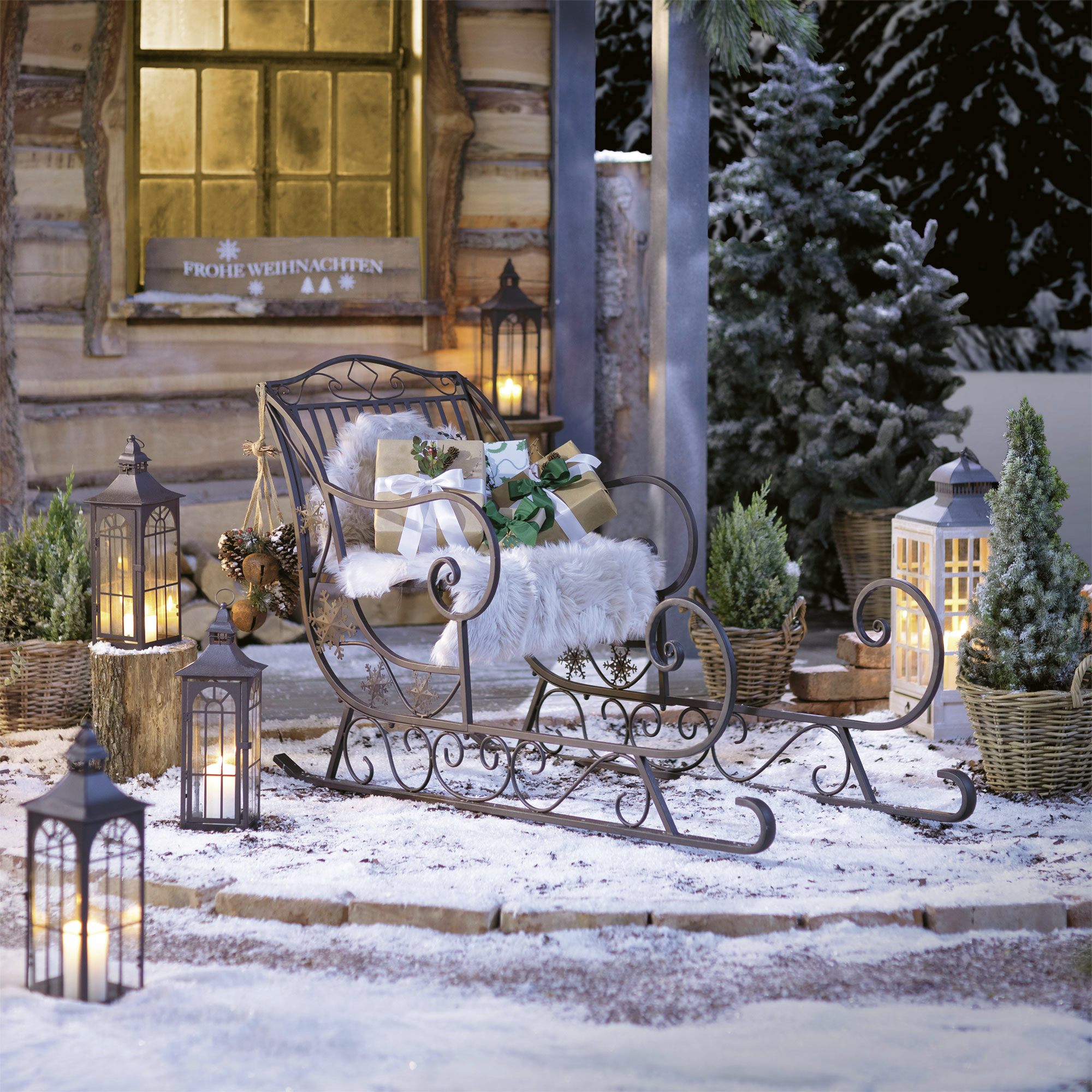 Schlitten "Nostalgie", groß im Frank Flechtwaren Online Shop für Weihnachten kaufen Schlitten "Nostalgie", groß im Frank Flechtwaren Online Shop für Weihnachten kaufen