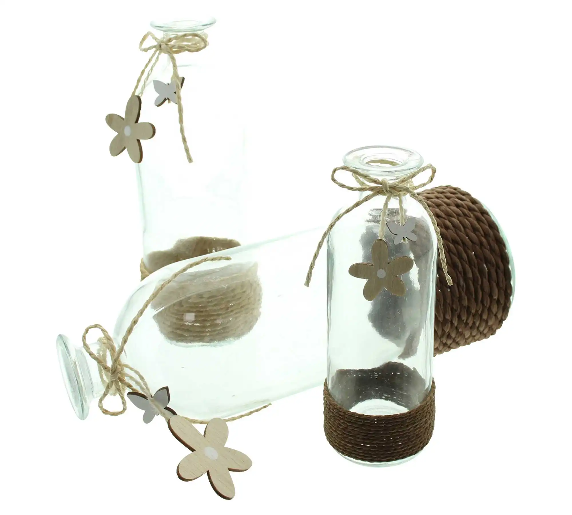 Dekovase "Blume & Schmetterling", 3er Set im Frank Flechtwaren Online Shop für Ostern kaufen Dekovase "Blume & Schmetterling", 3er Set im Frank Flechtwaren Online Shop für Ostern kaufen