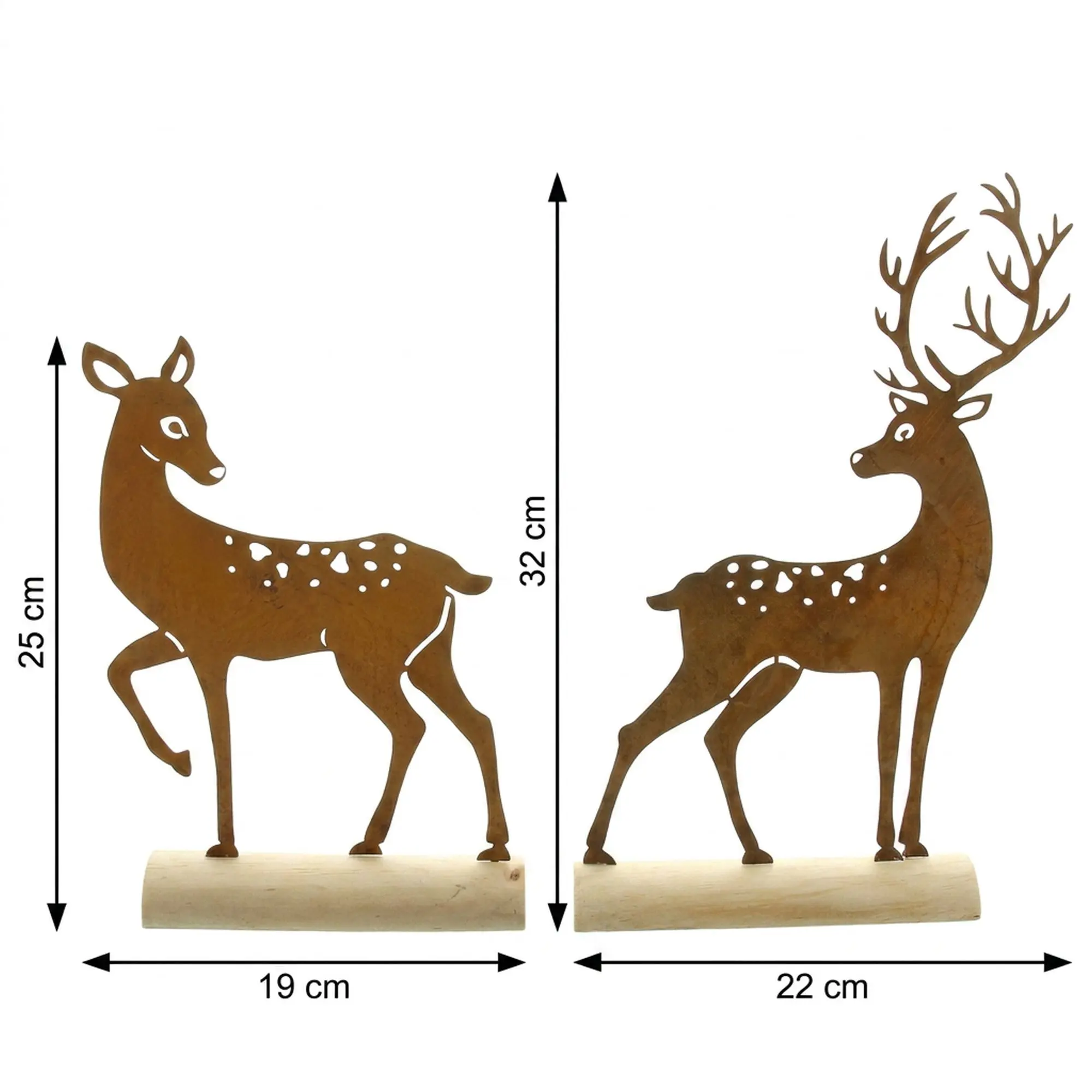 Metalldeko "Hirsch", 2er Set  im Frank Flechtwaren Online Shop für Weihnachtliche Dekofiguren kaufen