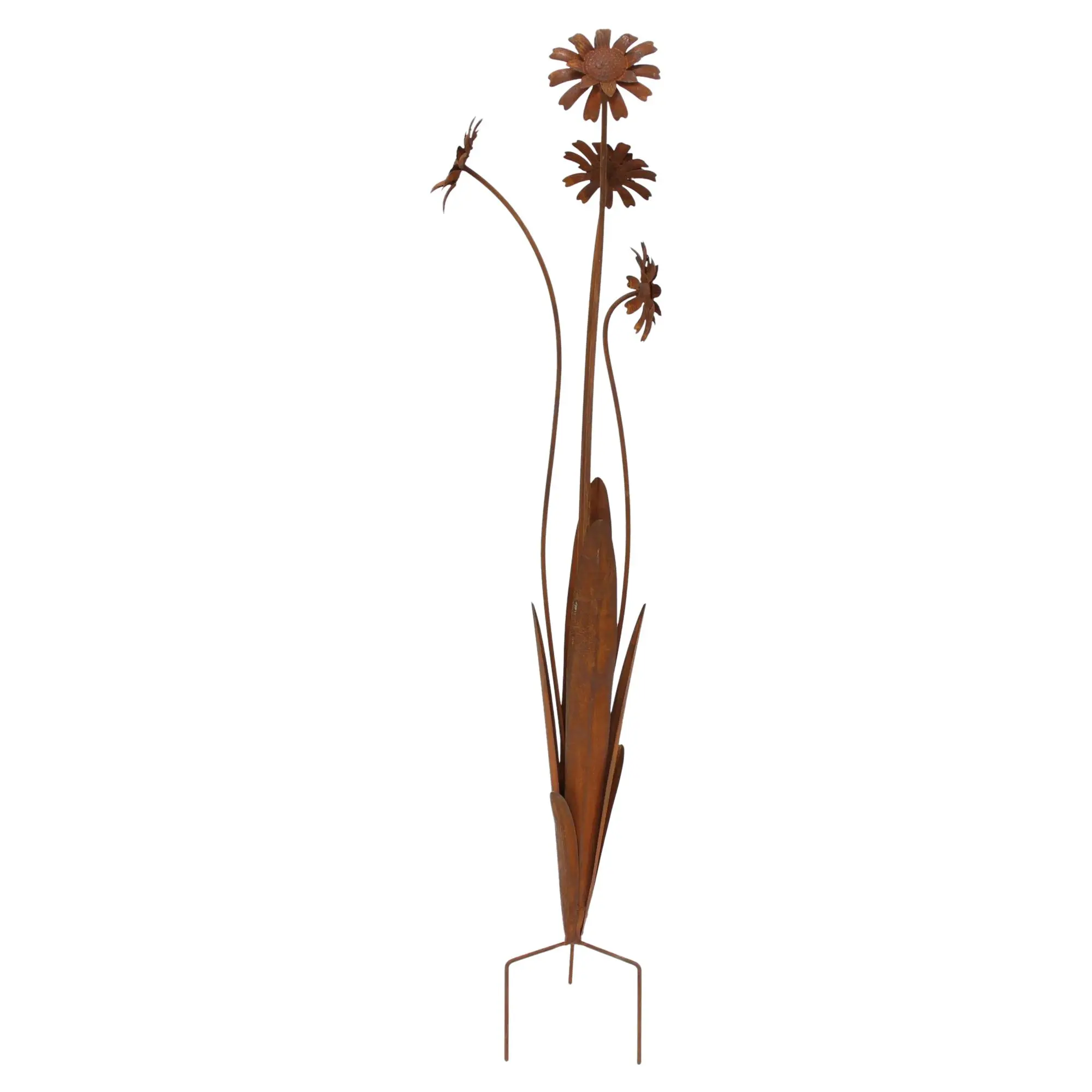 Gartenstecker "Rostblumen"  im Frank Flechtwaren Online Shop für Rostdeko für Ihren Garten kaufen