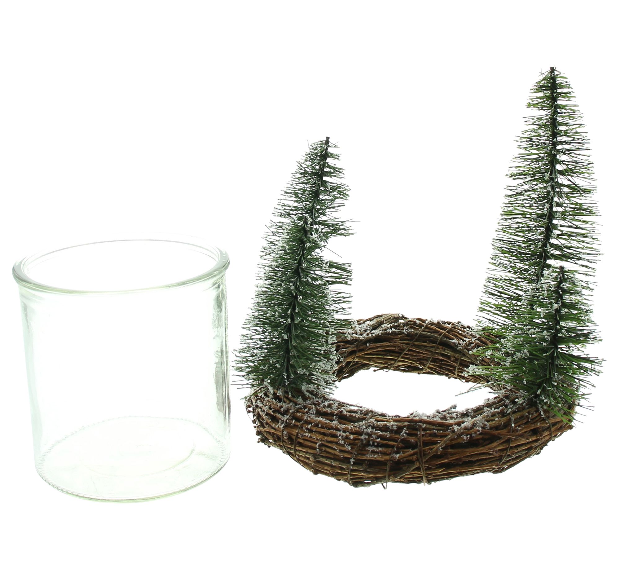 Windlicht "Tannen"  im Frank Flechtwaren Online Shop für Weihnachtliche Kränze kaufen