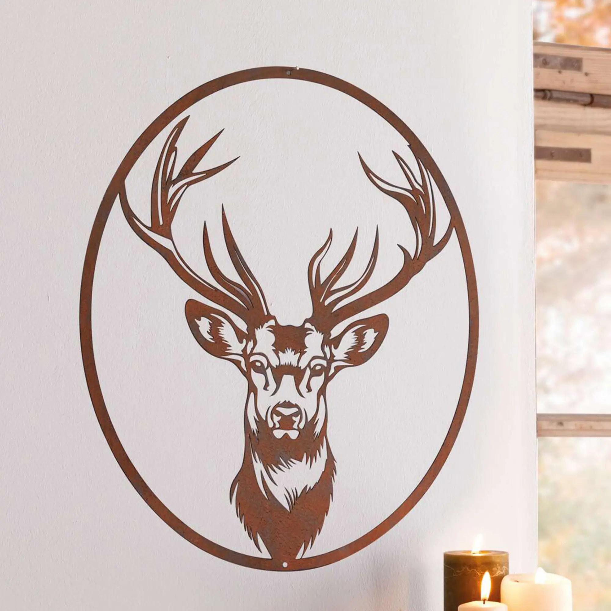 Wanddeko "Hirsch"  im Frank Flechtwaren Online Shop kaufen