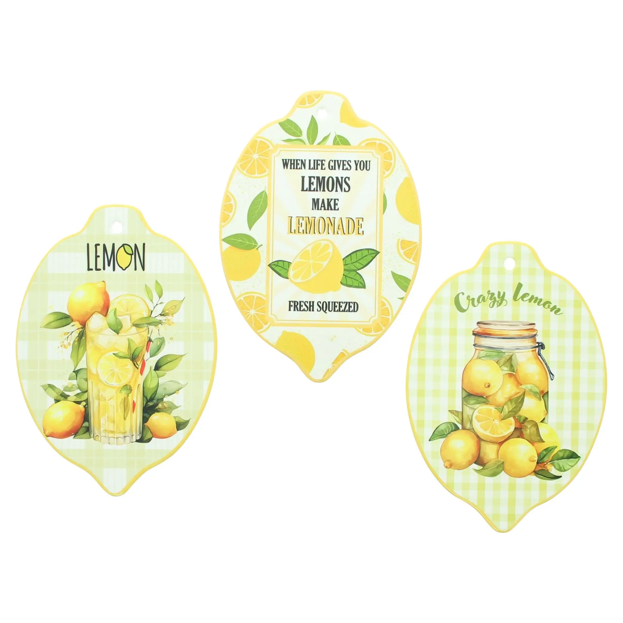 Wanddeko "Lemon", 3er Set  im Frank Flechtwaren Online Shop für Lemon Sorbet kaufen