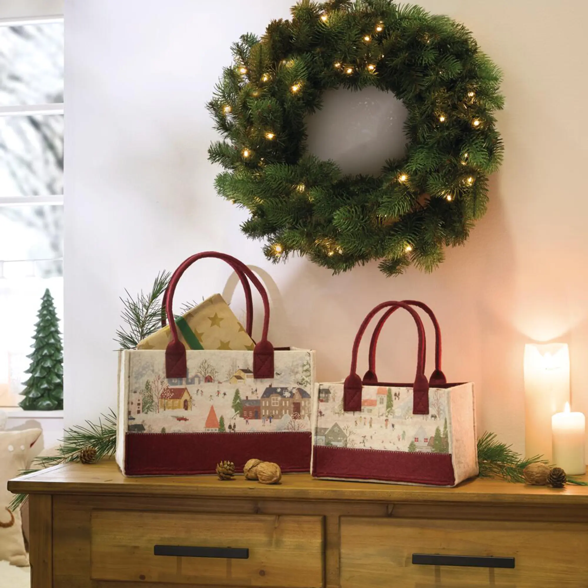 Tasche "Winter Wonderland", 2er Set  im Frank Flechtwaren Online Shop kaufen