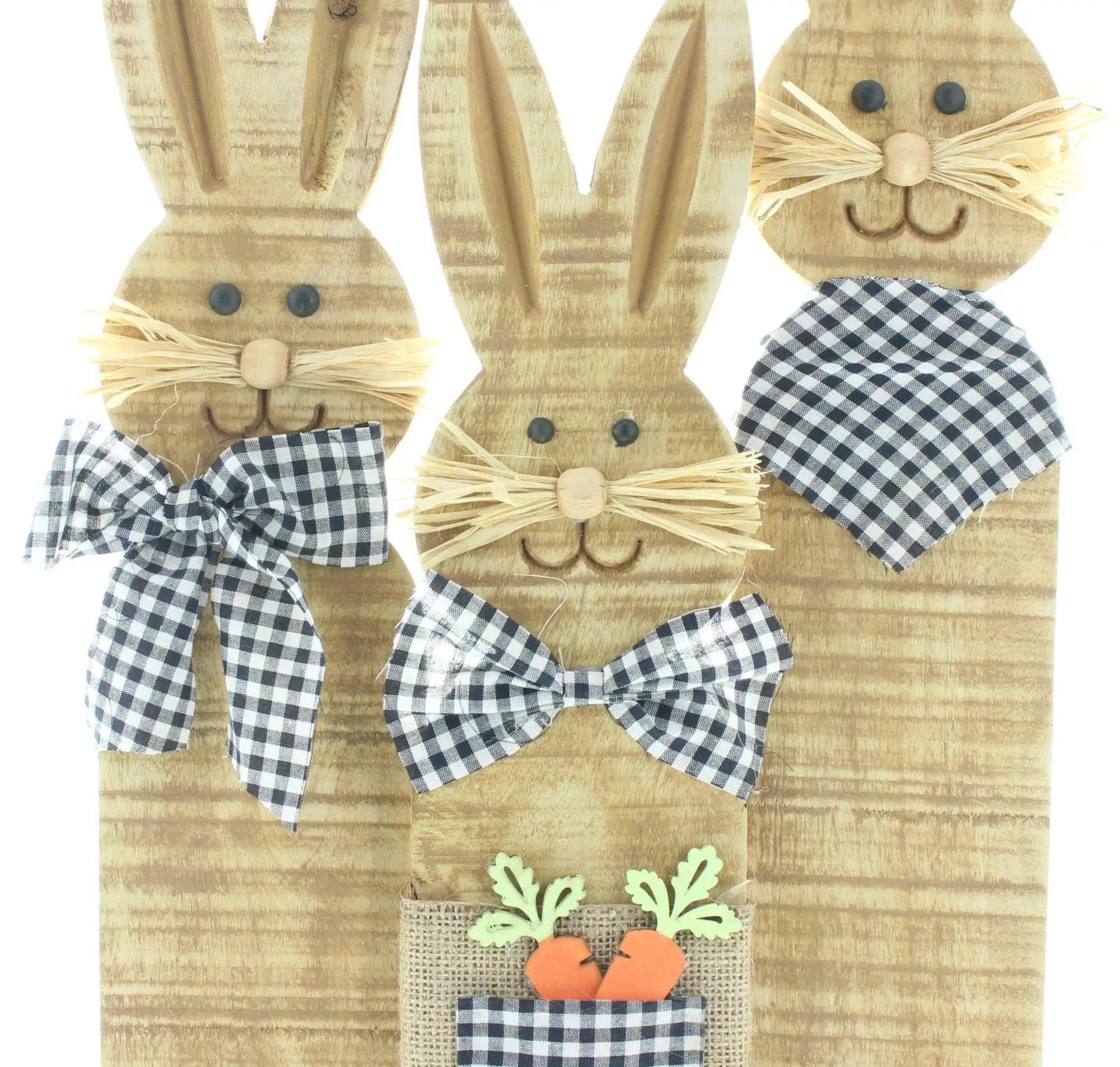 Hasentrio "Karo-Look"  im Frank Flechtwaren Online Shop für Ostern kaufen