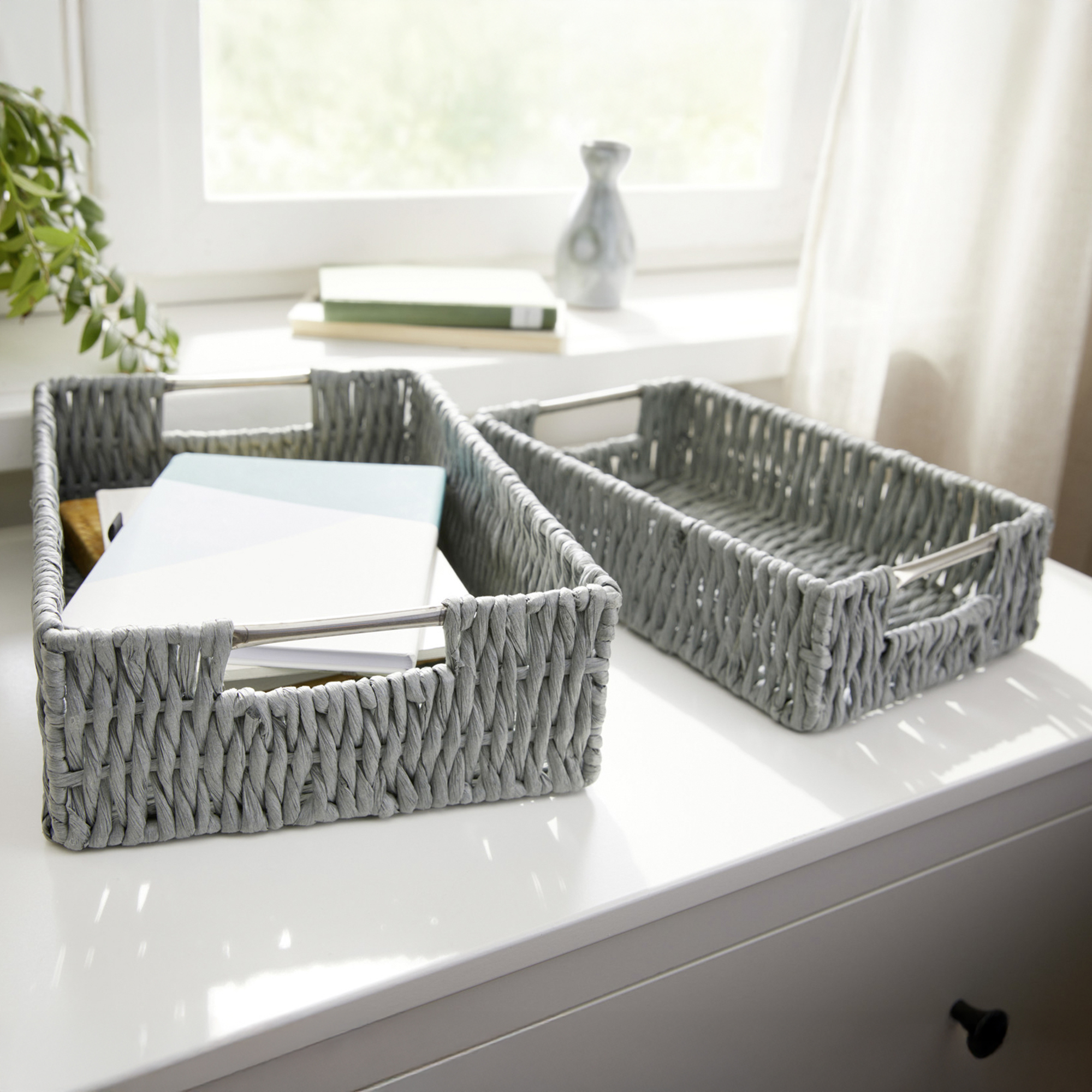 Schale "Grau", 2er Set  im Frank Flechtwaren Online Shop kaufen