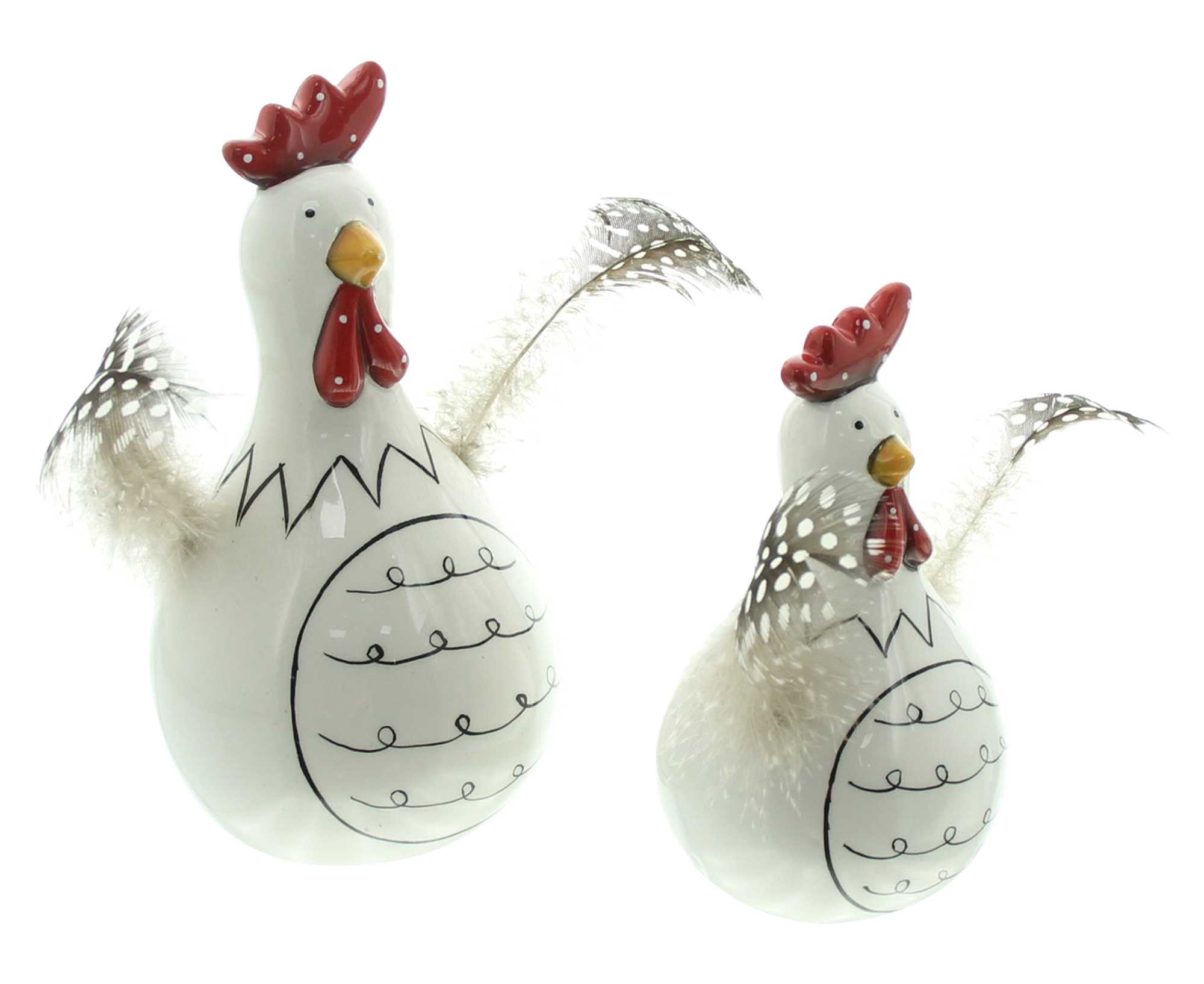 Huhn "Federn", 2er Set  im Frank Flechtwaren Online Shop für Ostern kaufen