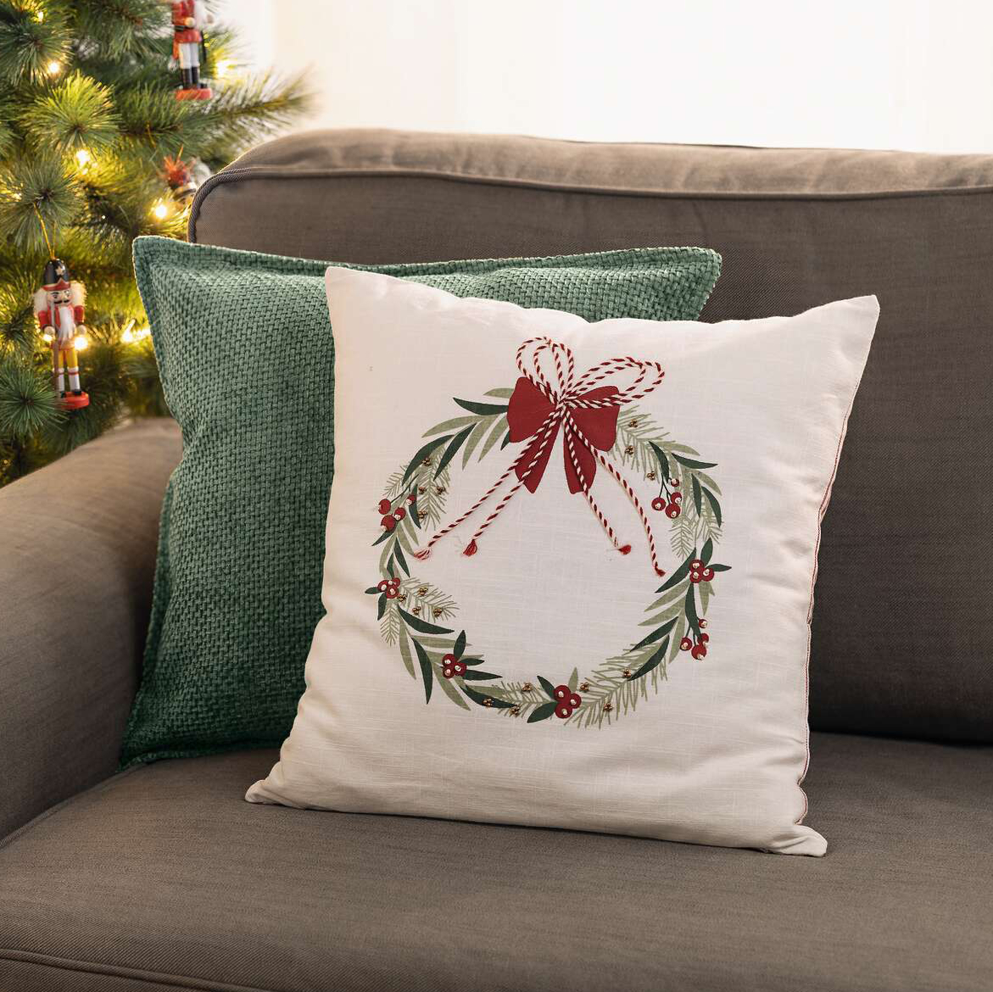 Kissenhülle "Schleifchenkranz"  im Frank Flechtwaren Online Shop kaufen