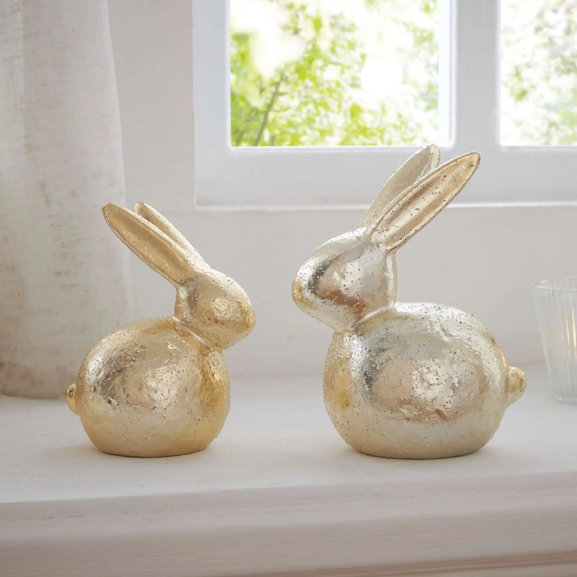 Hase "Gold", 2er Set  im Frank Flechtwaren Online Shop kaufen