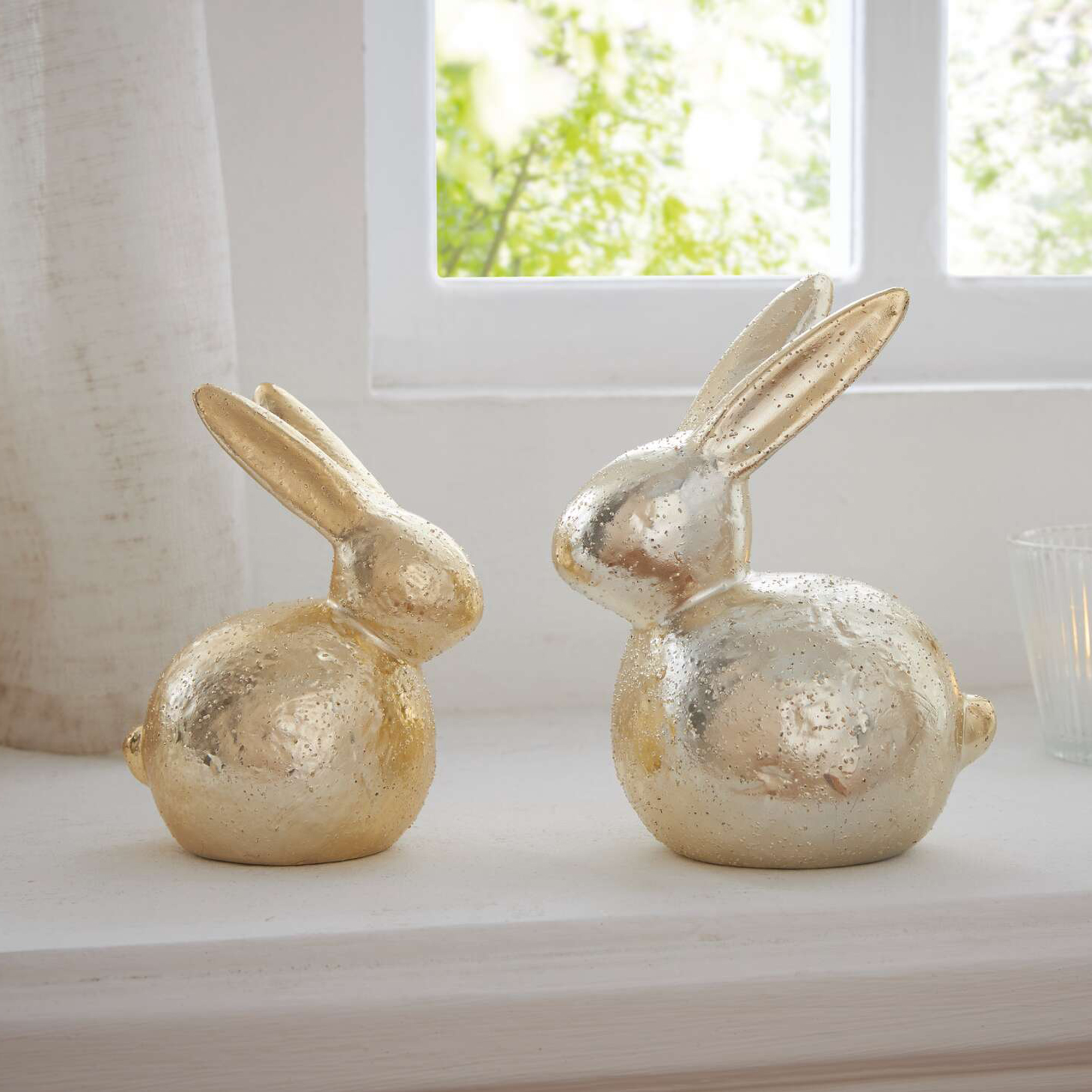 Hase "Gold", 2er Set  im Frank Flechtwaren Online Shop kaufen
