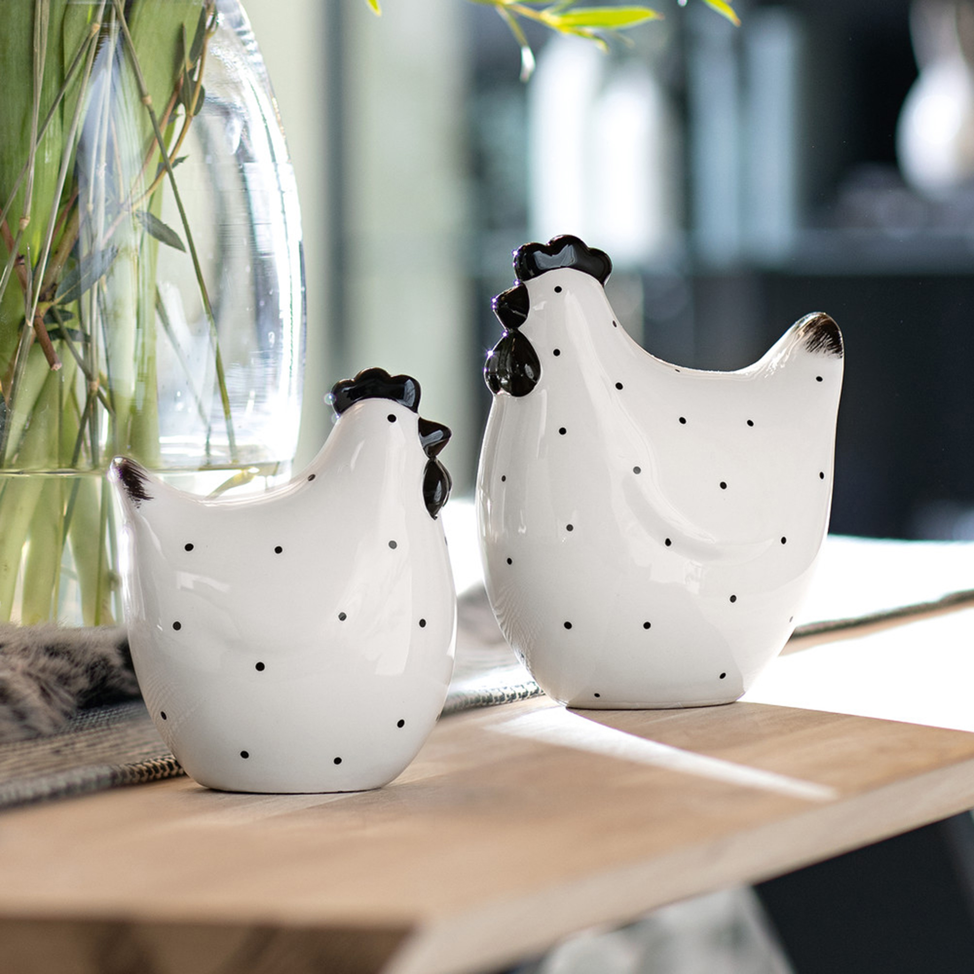 Huhn "Gepunktet", 2er Set  im Frank Flechtwaren Online Shop kaufen