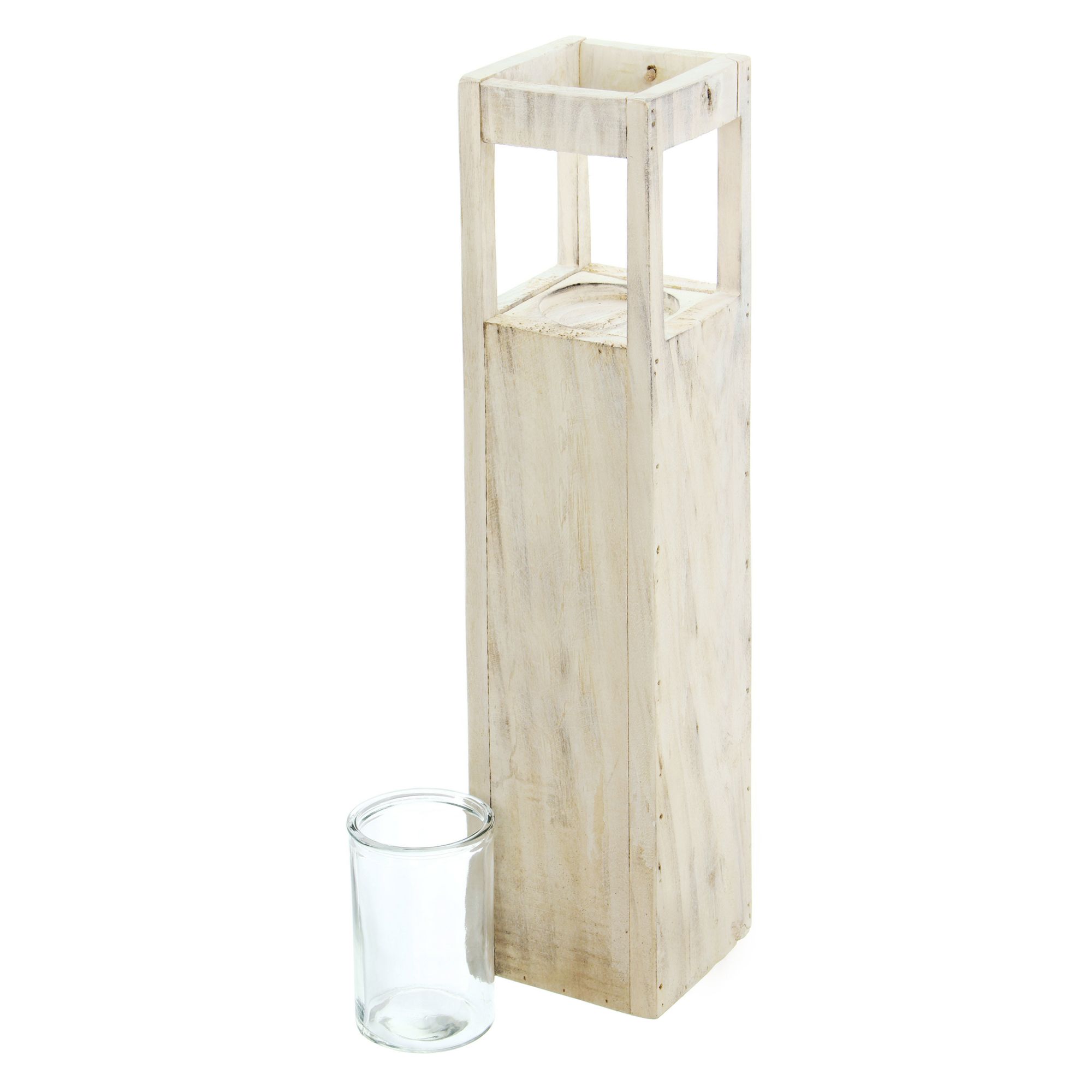 Windlichtsäule "Shabby-Charme", groß im Frank Flechtwaren Online Shop für Dekosäulen kaufen Windlichtsäule "Shabby-Charme", groß im Frank Flechtwaren Online Shop für Dekosäulen kaufen
