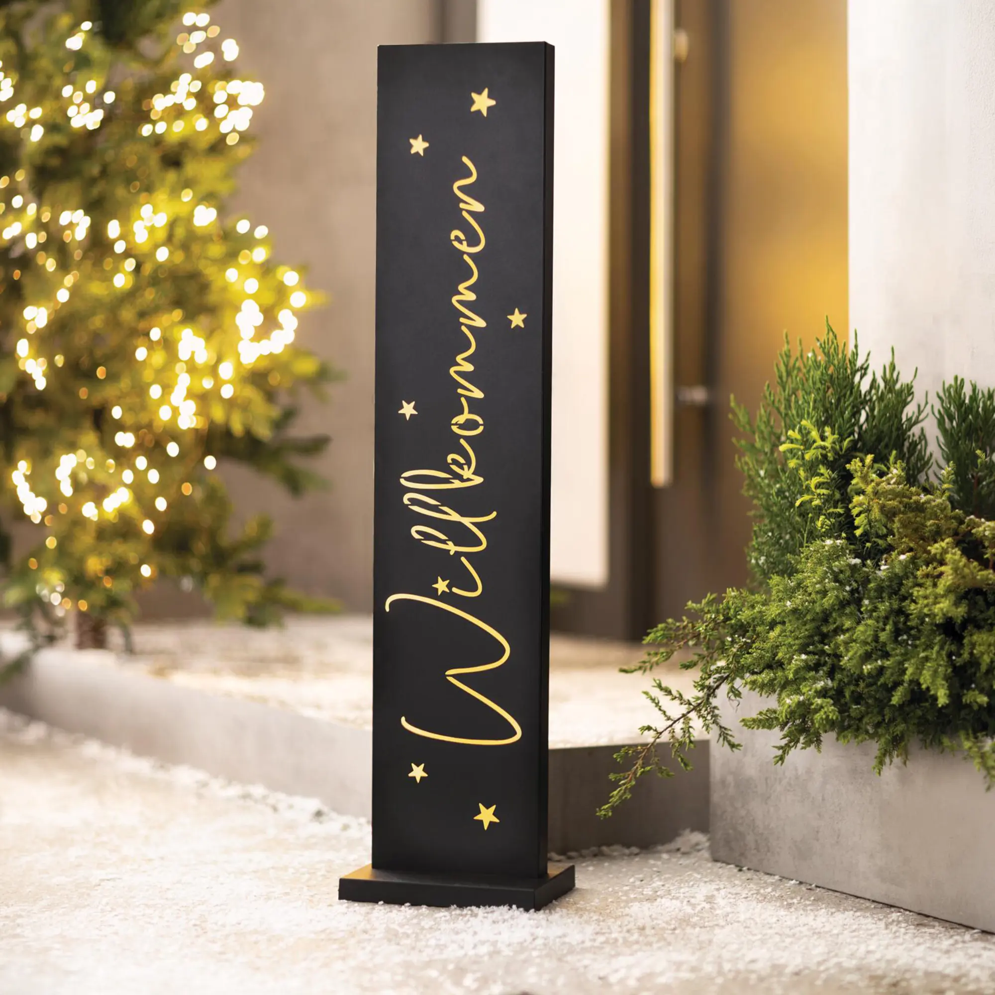 LED-Schild "Willkommen"  im Frank Flechtwaren Online Shop kaufen