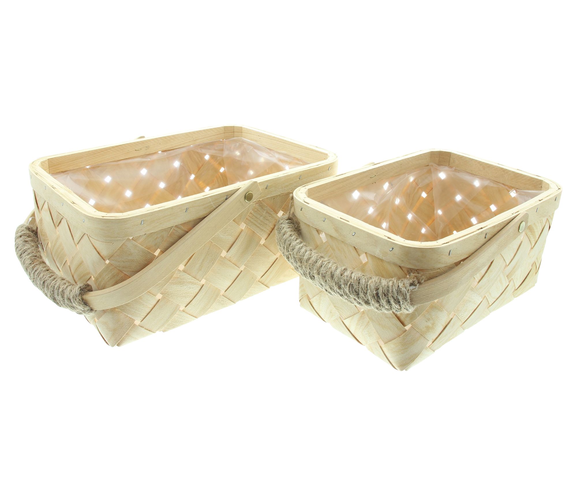 Pflanzkorb "Holzspan" mit Bügel, 2er Set  im Frank Flechtwaren Online Shop für Gerade eingetroffen kaufen