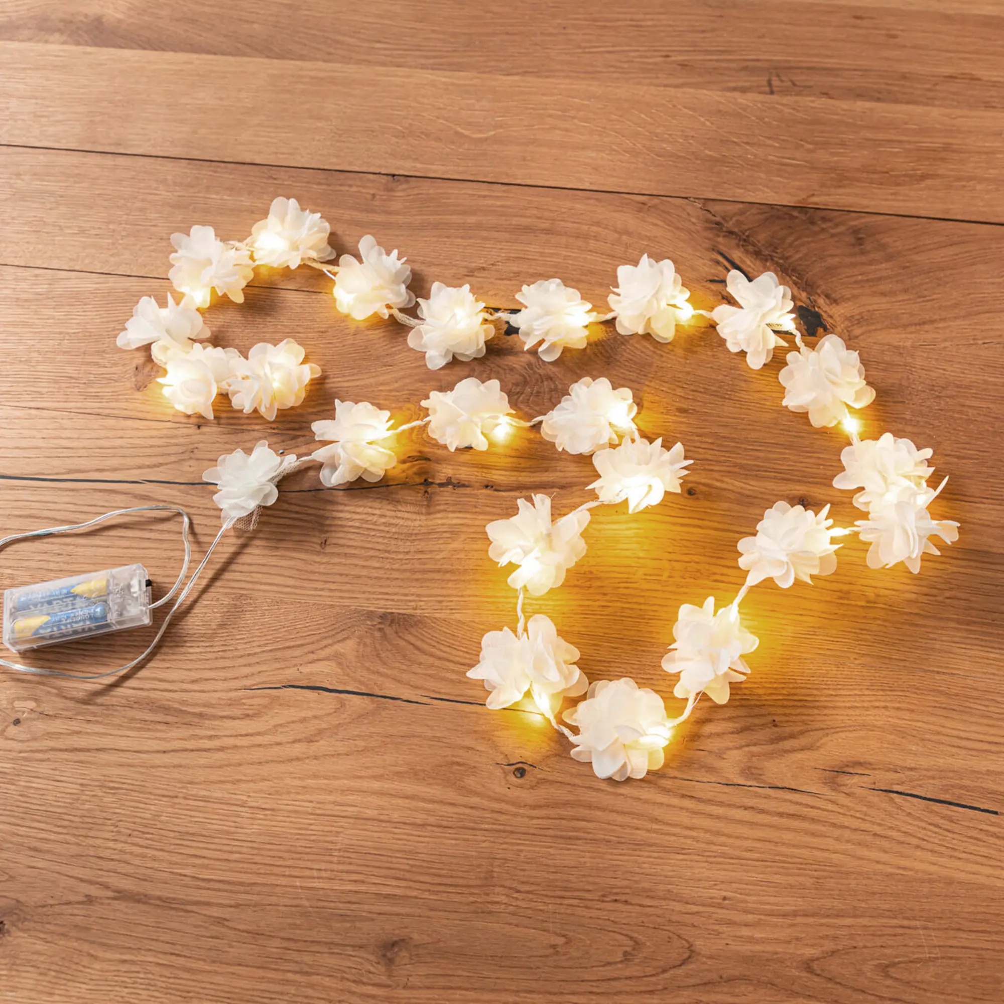 LED-Lichterkette "White Blossom", 2er Set  im Frank Flechtwaren Online Shop kaufen