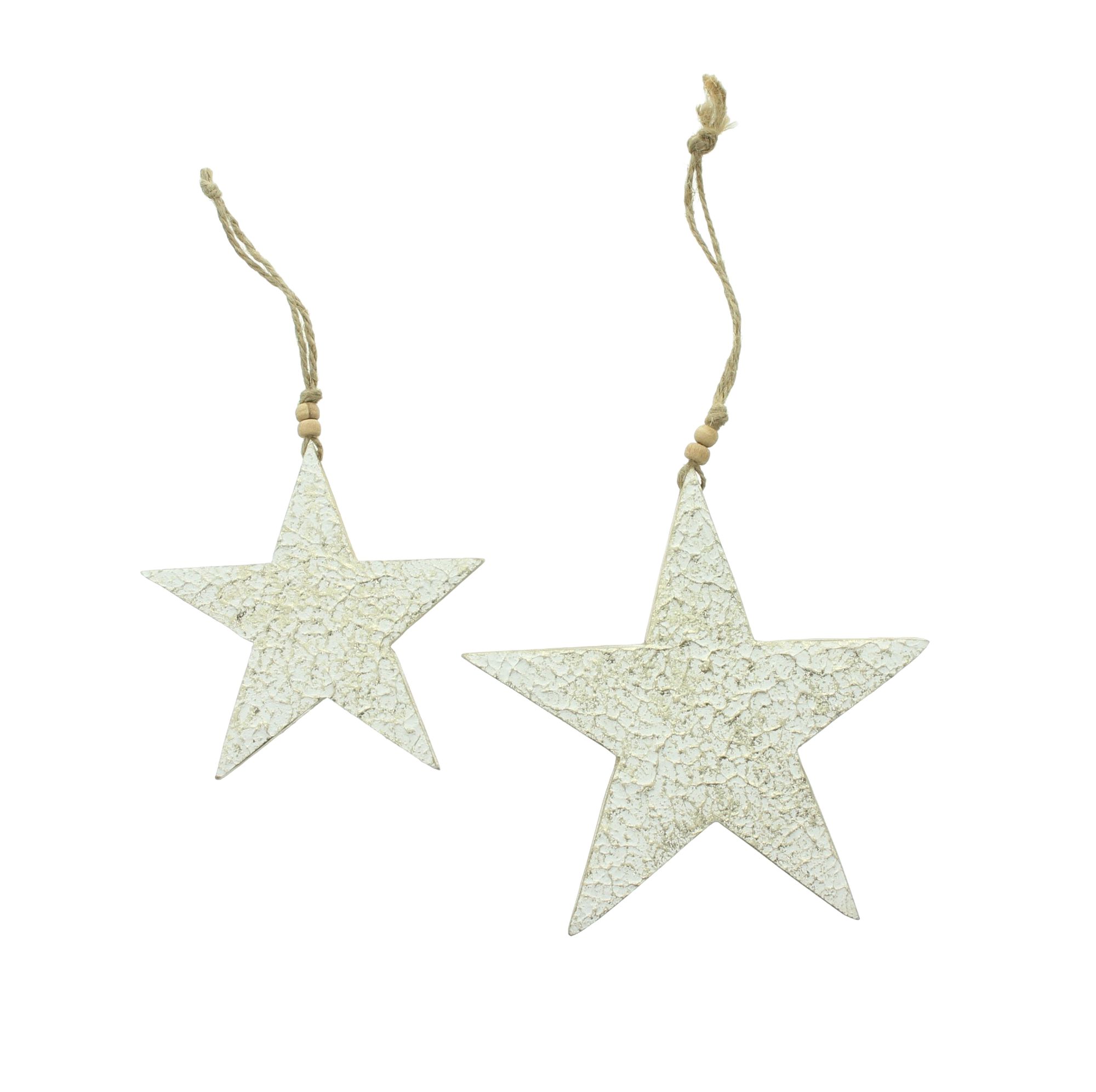 Stern-Hänger "Snowy", 2er Set  im Frank Flechtwaren Online Shop für Sterne kaufen