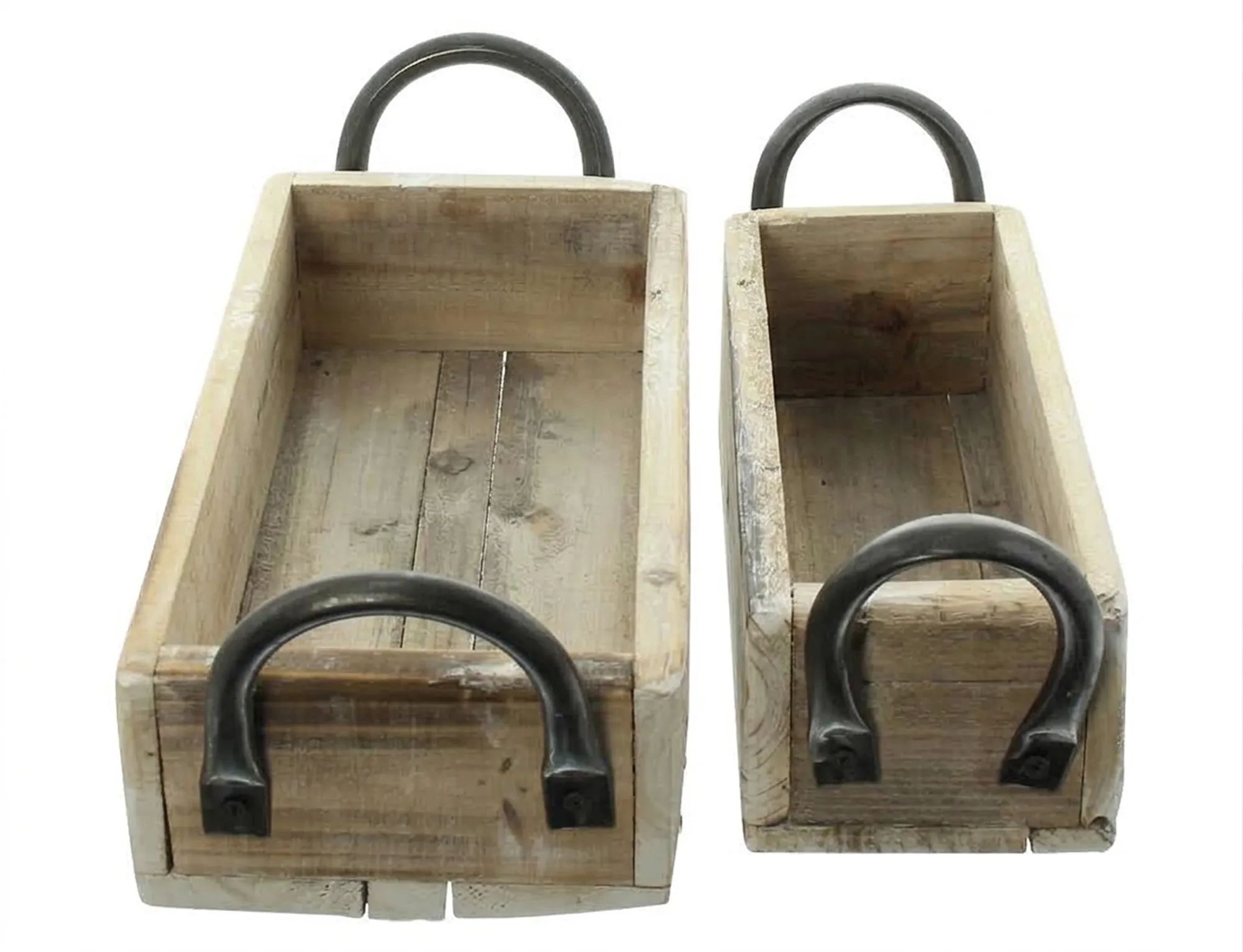 Kiste "Metallgriffe", 2er Set  im Frank Flechtwaren Online Shop für Naturtöne kaufen