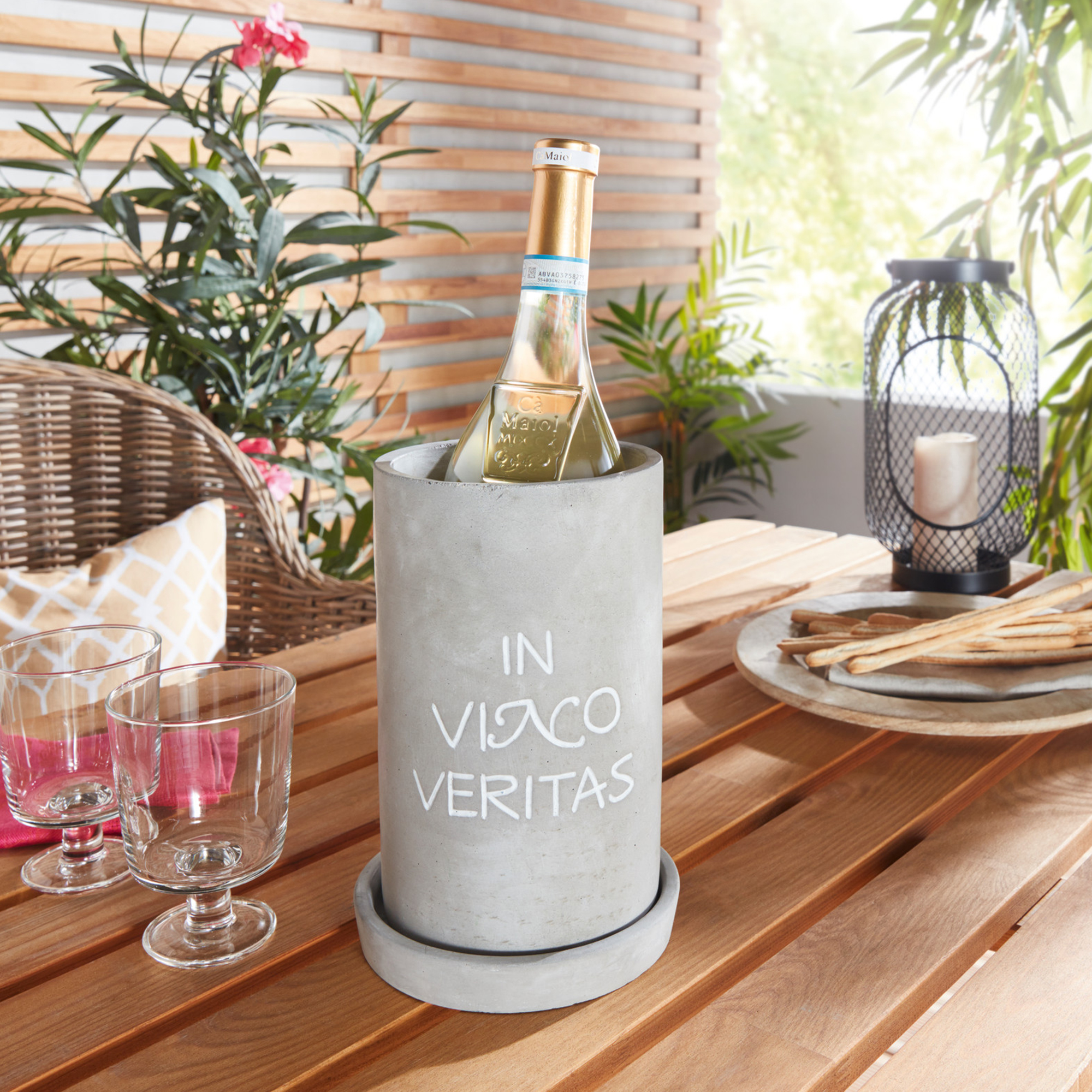 Weinkühler "Beton-Style", 2tlg.  im Frank Flechtwaren Online Shop kaufen