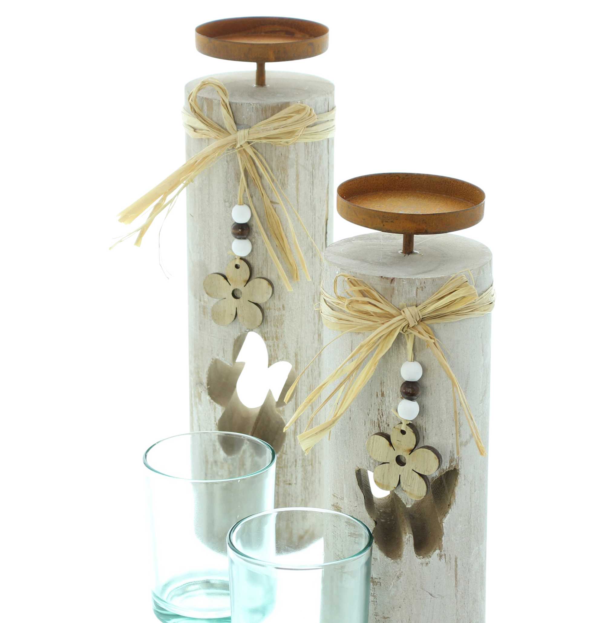 Windlicht "Blüten", 2er Set im Frank Flechtwaren Online Shop für Ostern kaufen Windlicht "Blüten", 2er Set im Frank Flechtwaren Online Shop für Ostern kaufen