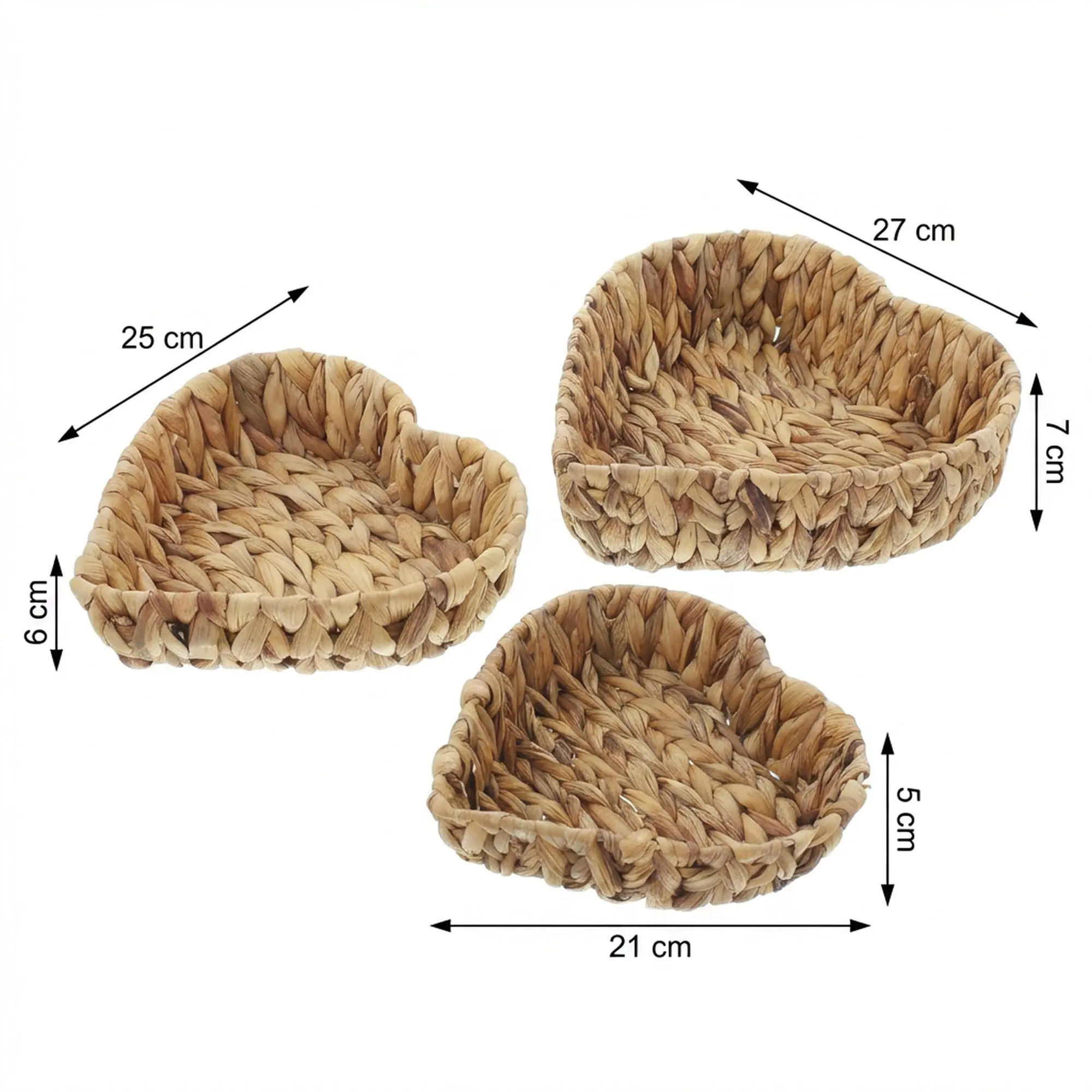 Schale "Herz", 3er Set  im Frank Flechtwaren Online Shop für Herzflattern kaufen