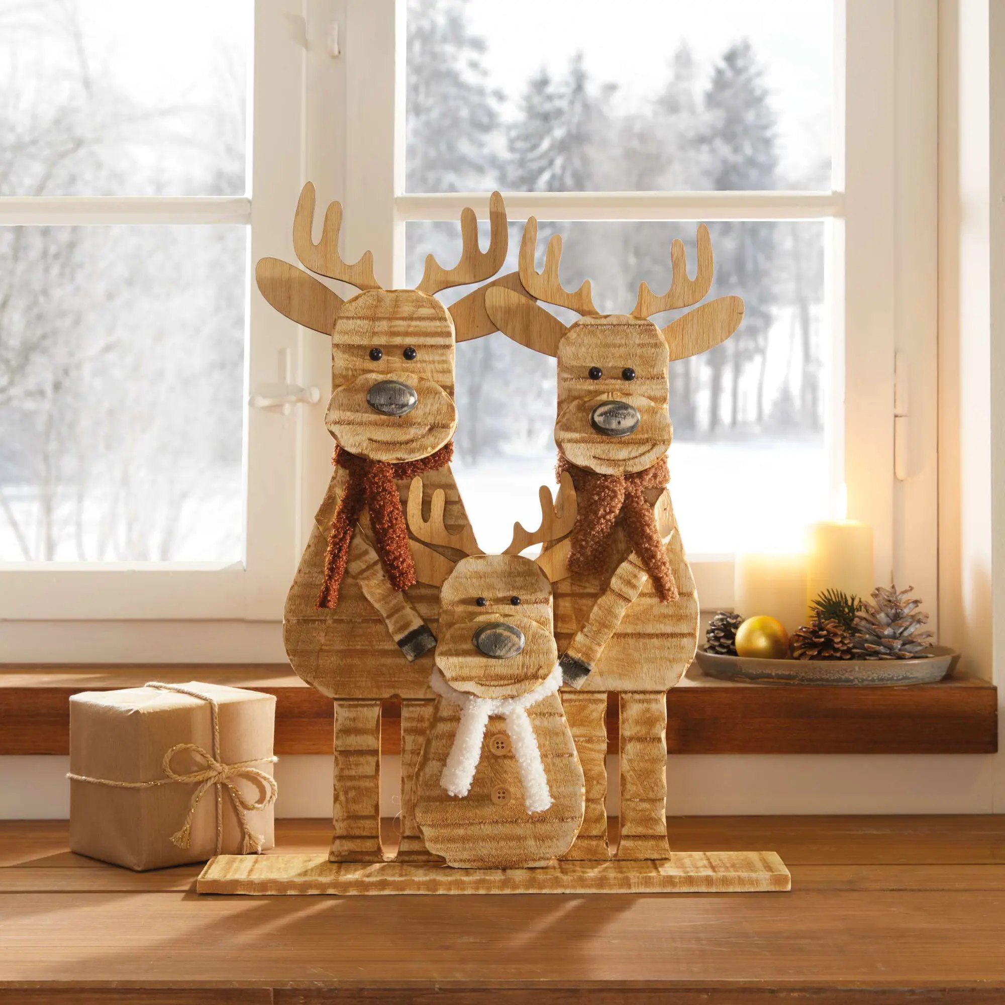 Weihnachtsdeko "Rentier-Trio"  im Frank Flechtwaren Online Shop kaufen