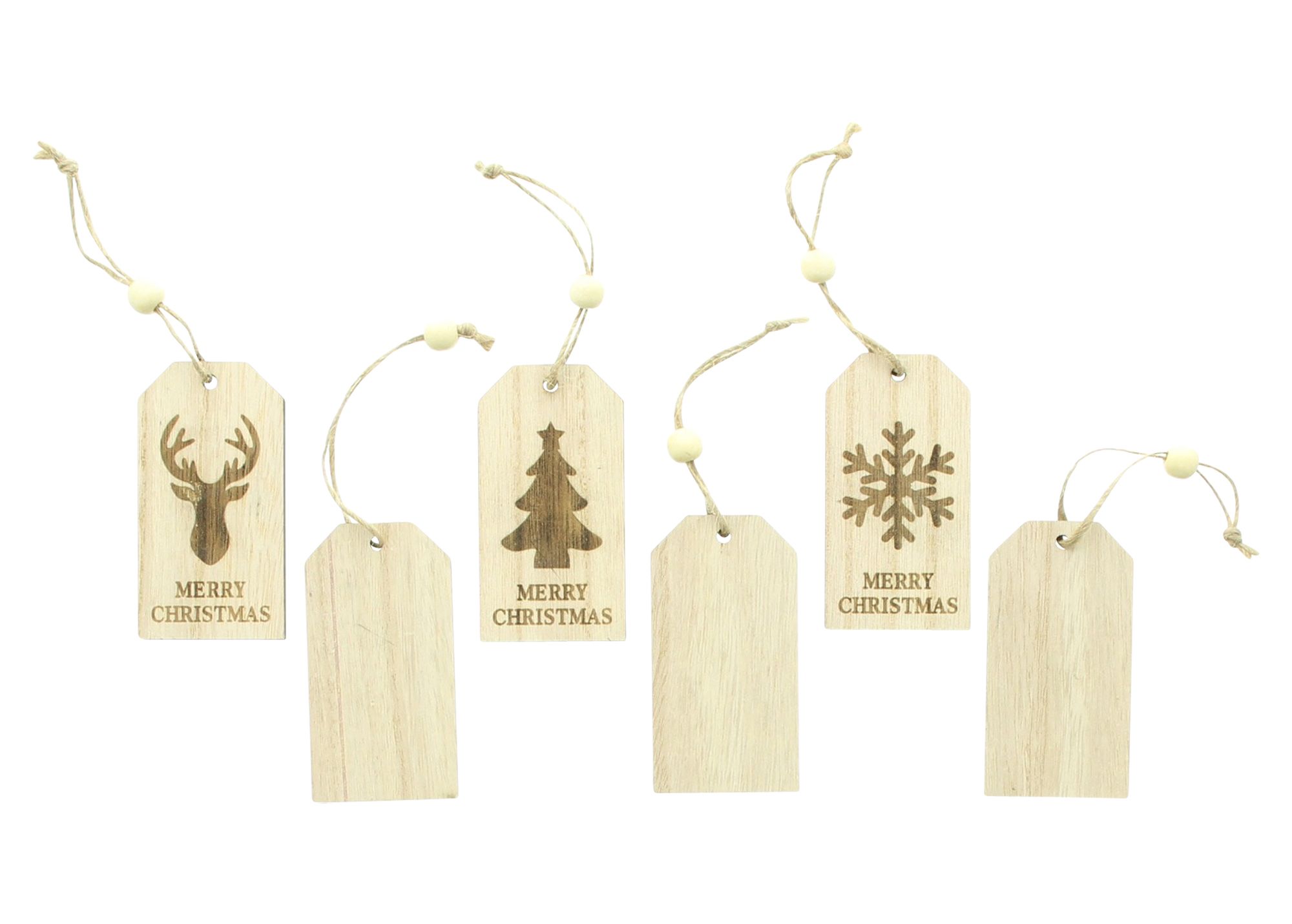 Hänger "Merry Christmas", 6er Set  im Frank Flechtwaren Online Shop für Weihnachten kaufen