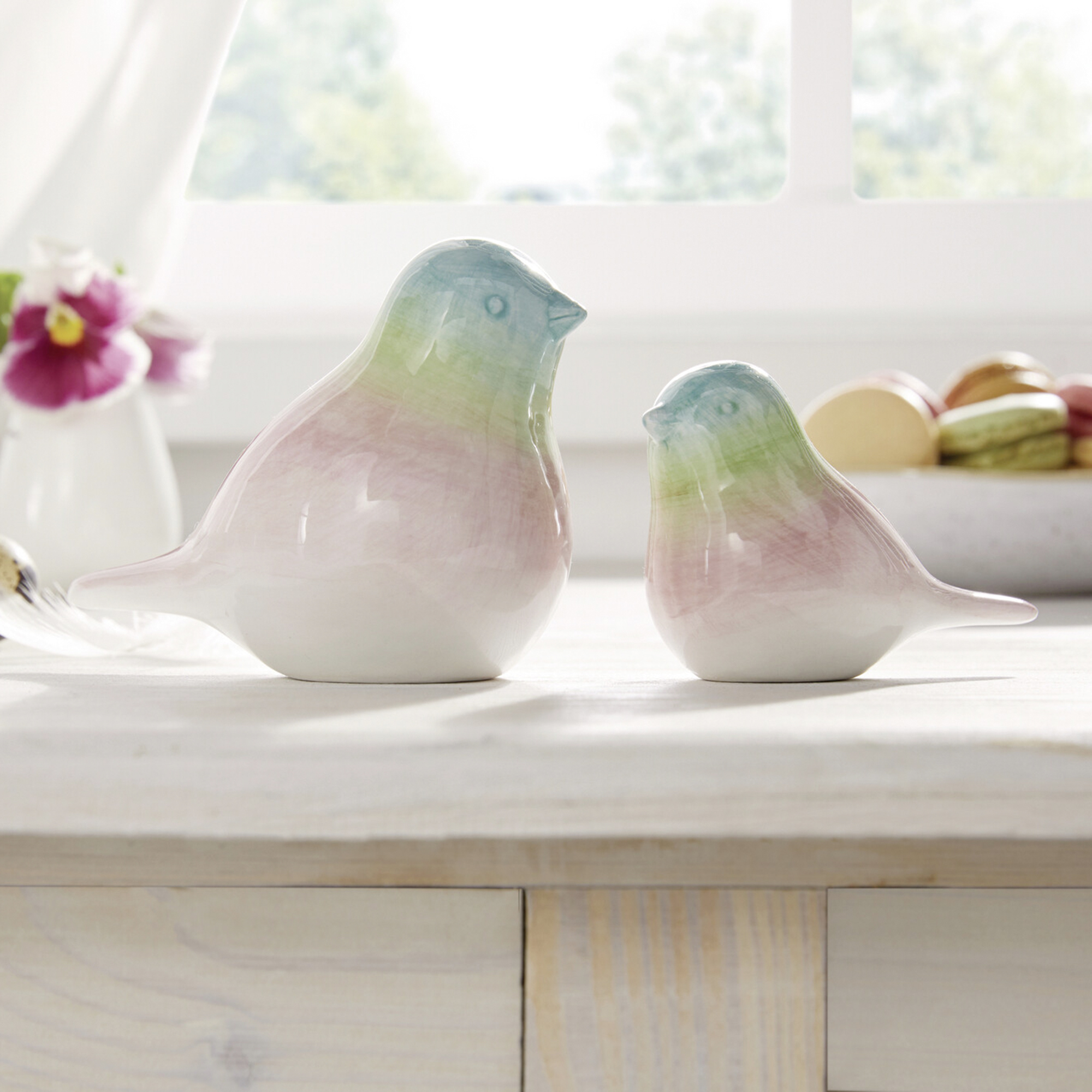 Vogel "Pastell", 2er Set  im Frank Flechtwaren Online Shop kaufen