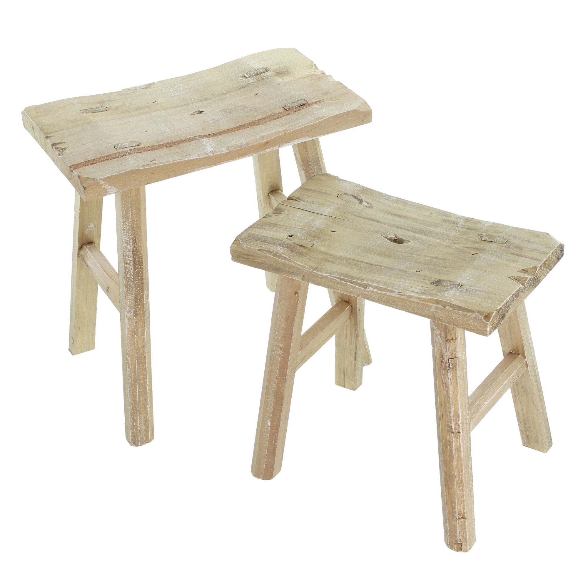 Holzhocker "Rustikal", 2er Set im Frank Flechtwaren Online Shop für Weihnachten kaufen Holzhocker "Rustikal", 2er Set im Frank Flechtwaren Online Shop für Weihnachten kaufen