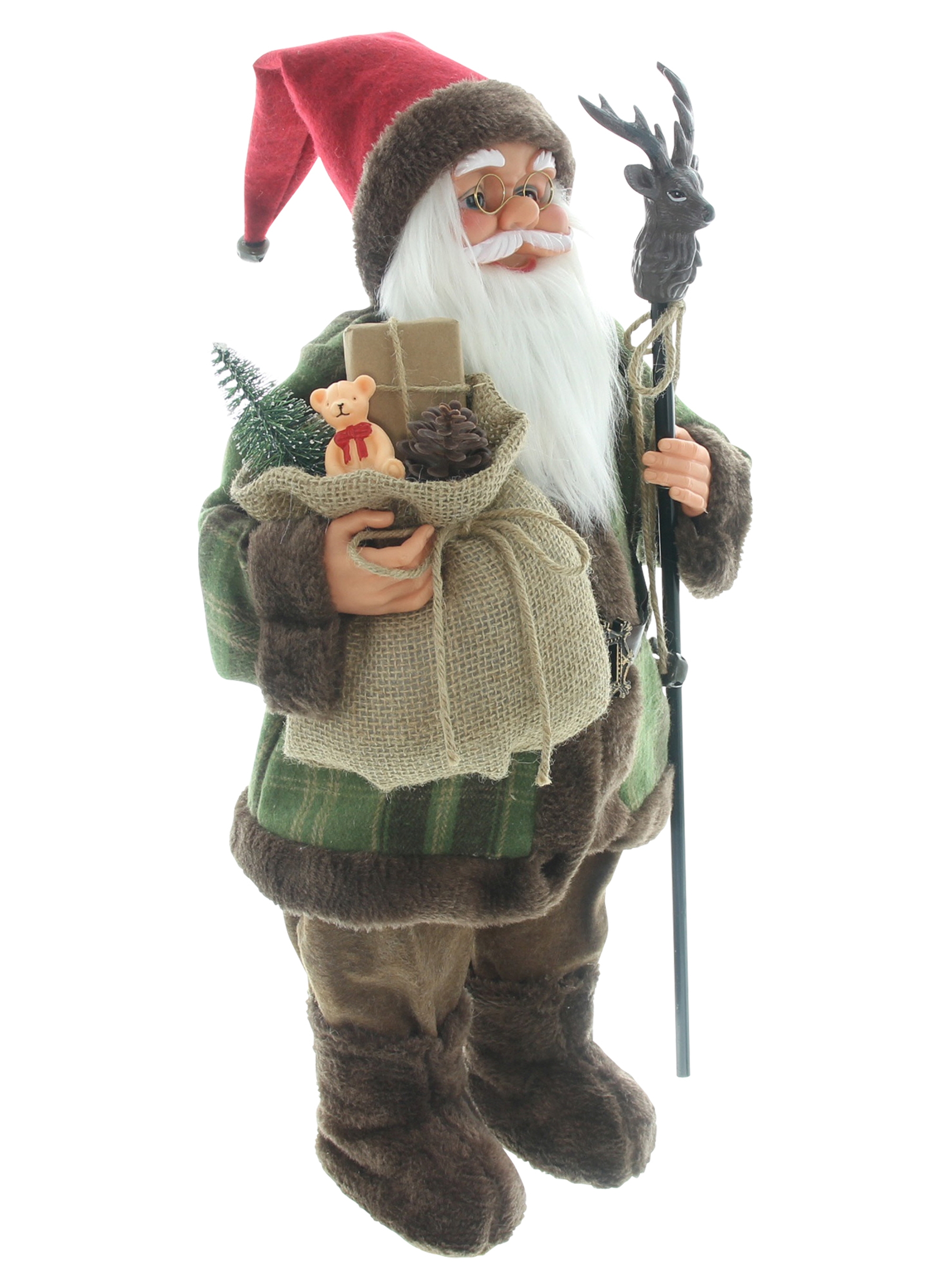 Figur "Santa mit Stab"  im Frank Flechtwaren Online Shop für Weihnachtsmänner kaufen