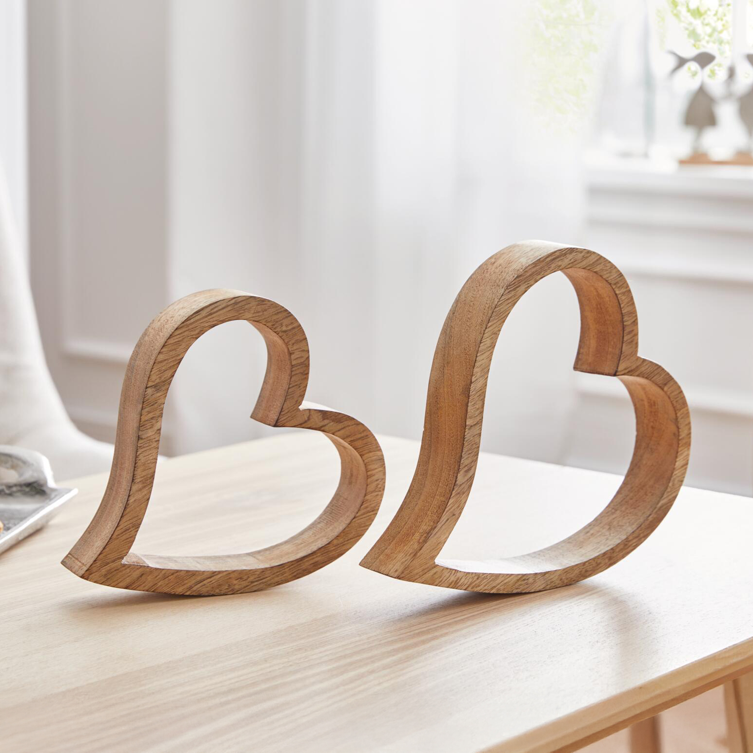 Herz "Mangoholz", 2er Set  im Frank Flechtwaren Online Shop kaufen
