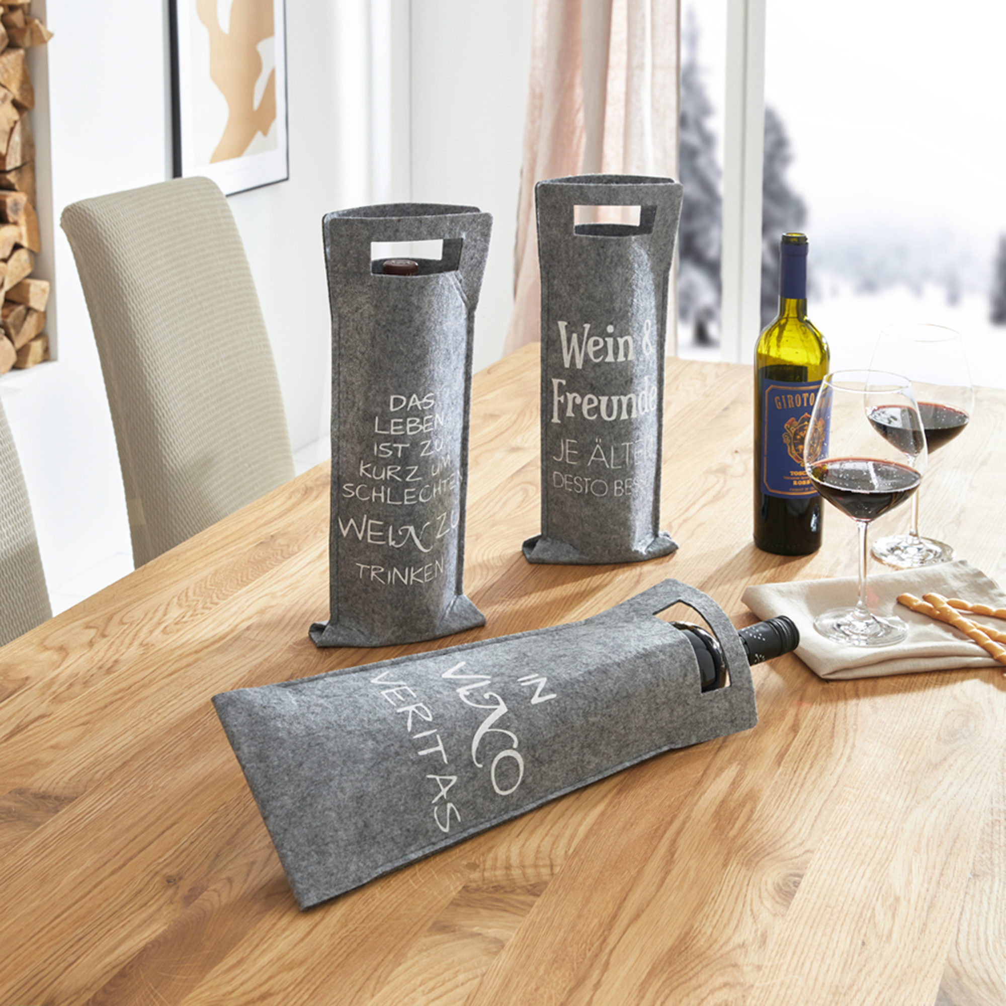Geschenktasche "Wein", 3er Set  im Frank Flechtwaren Online Shop kaufen