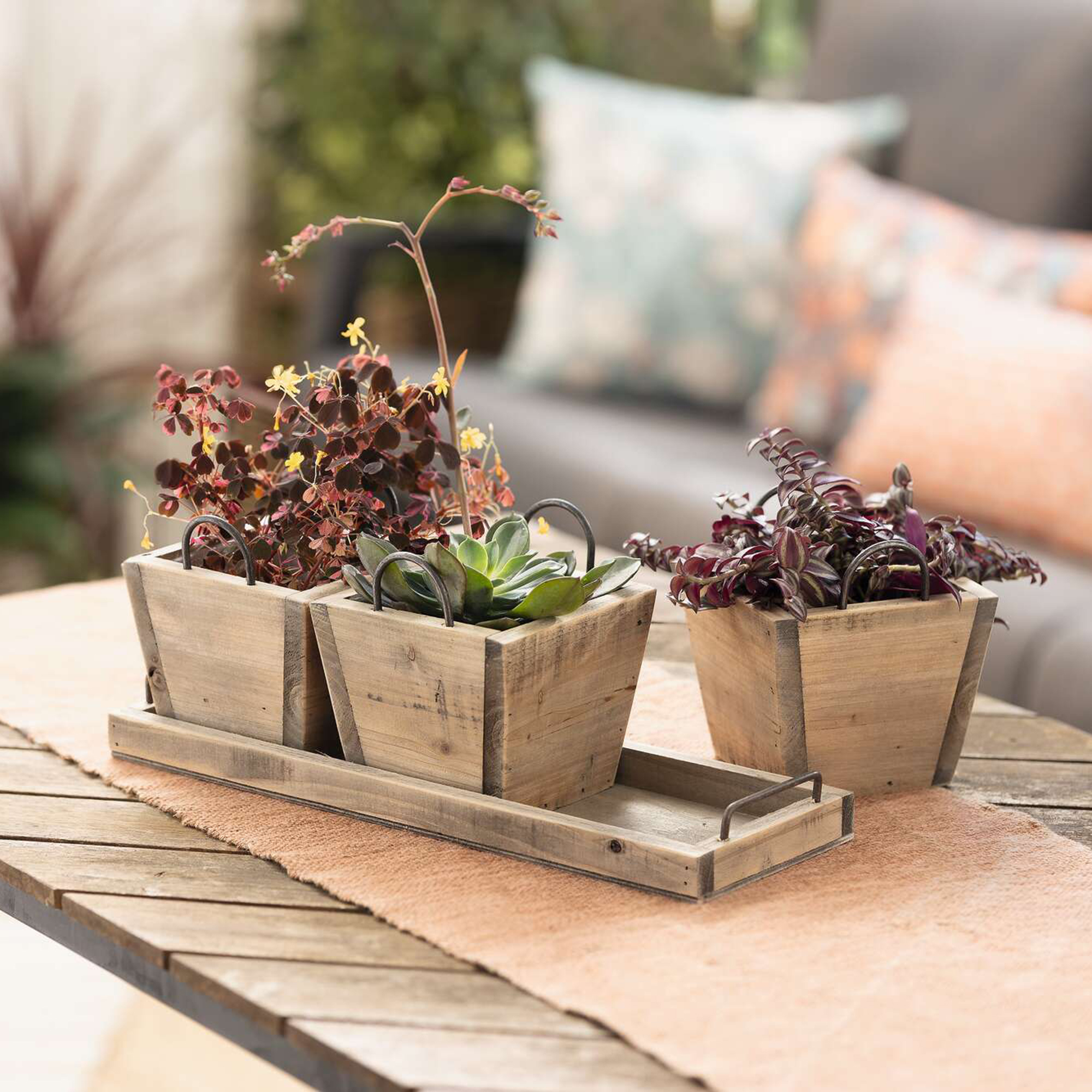 Holzpflanzer "Recycling-Chic"  im Frank Flechtwaren Online Shop kaufen