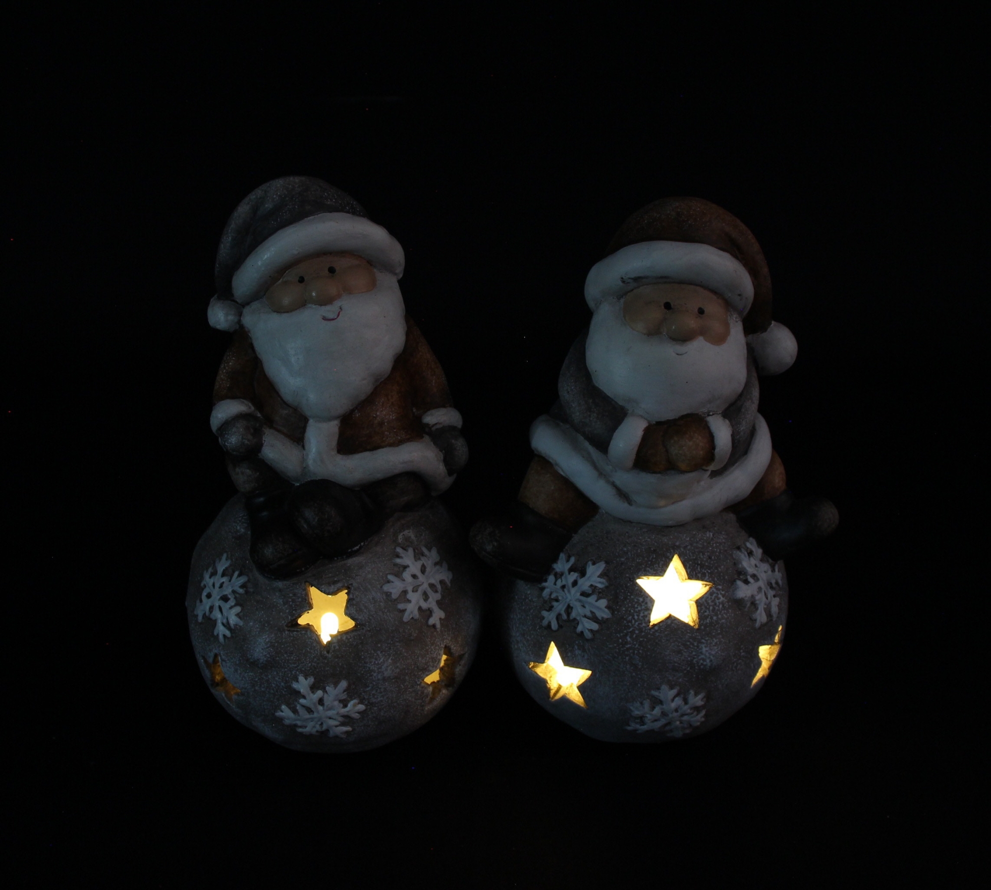 Santa "LED-Kugel", 2er Set  im Frank Flechtwaren Online Shop für Weihnachten kaufen