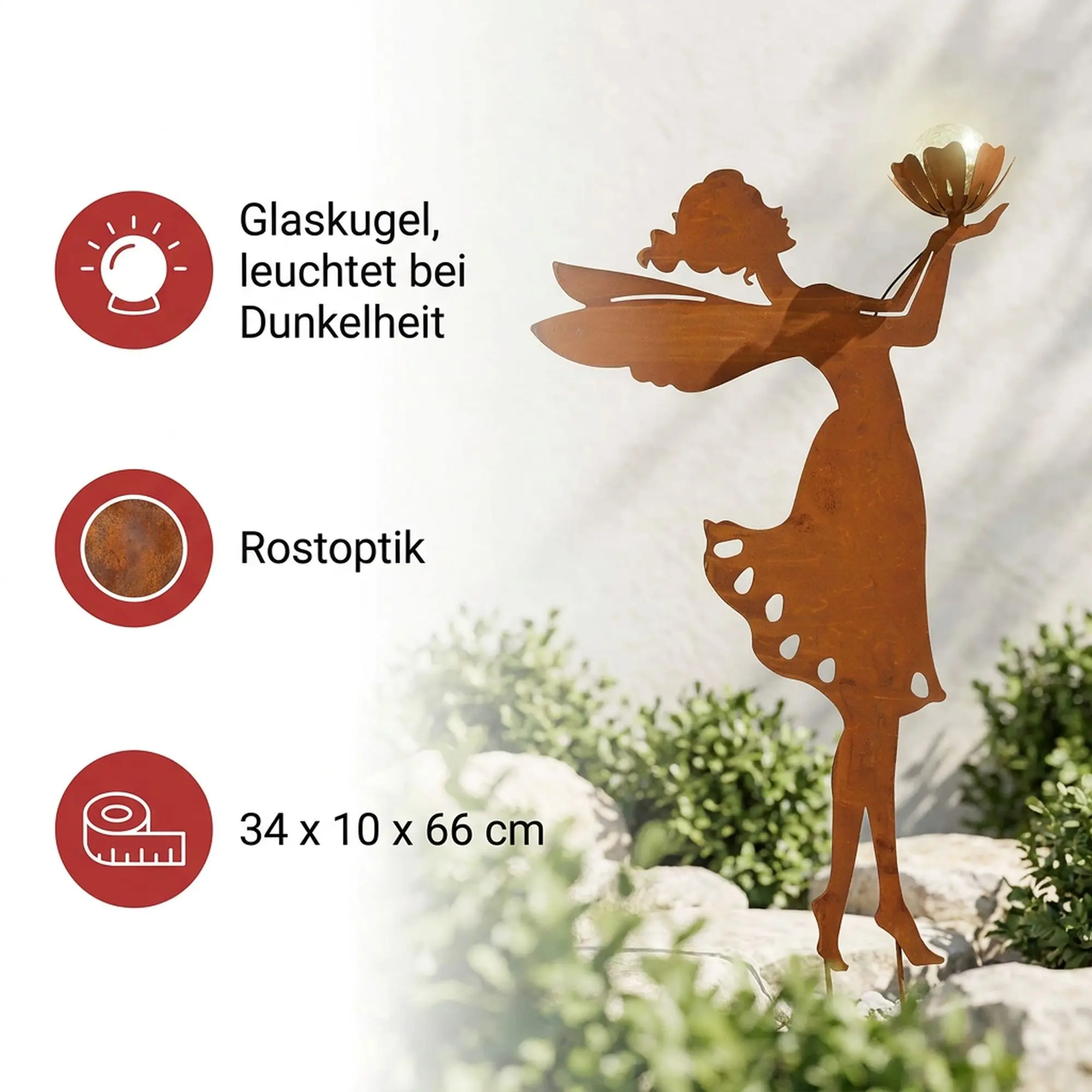 Solarstecker "Fee"  im Frank Flechtwaren Online Shop für Solar-Beleuchtung kaufen