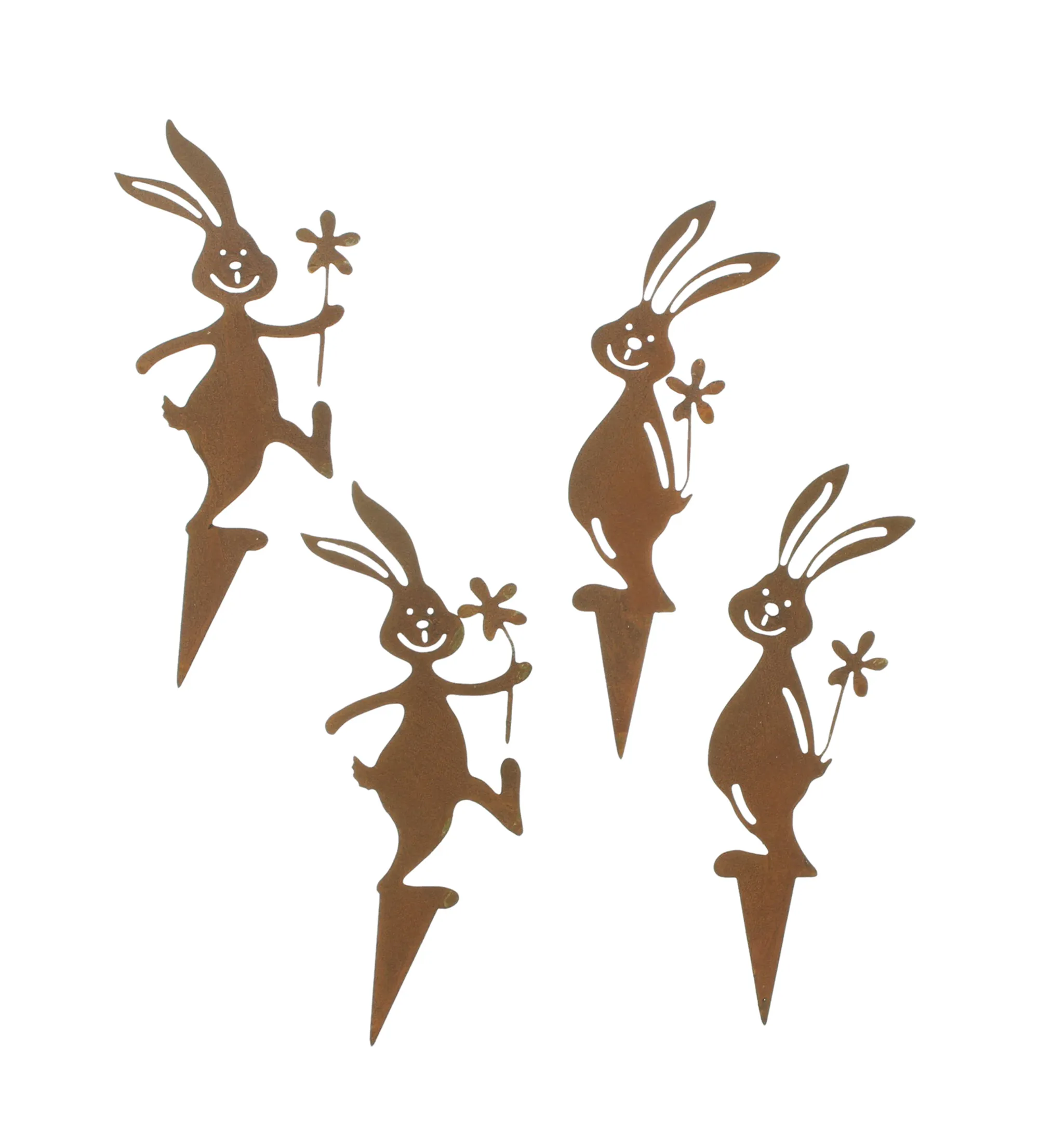 Stecker "Lustige Hasenbande", 4er Set  im Frank Flechtwaren Online Shop für Bunter Ostergarten kaufen