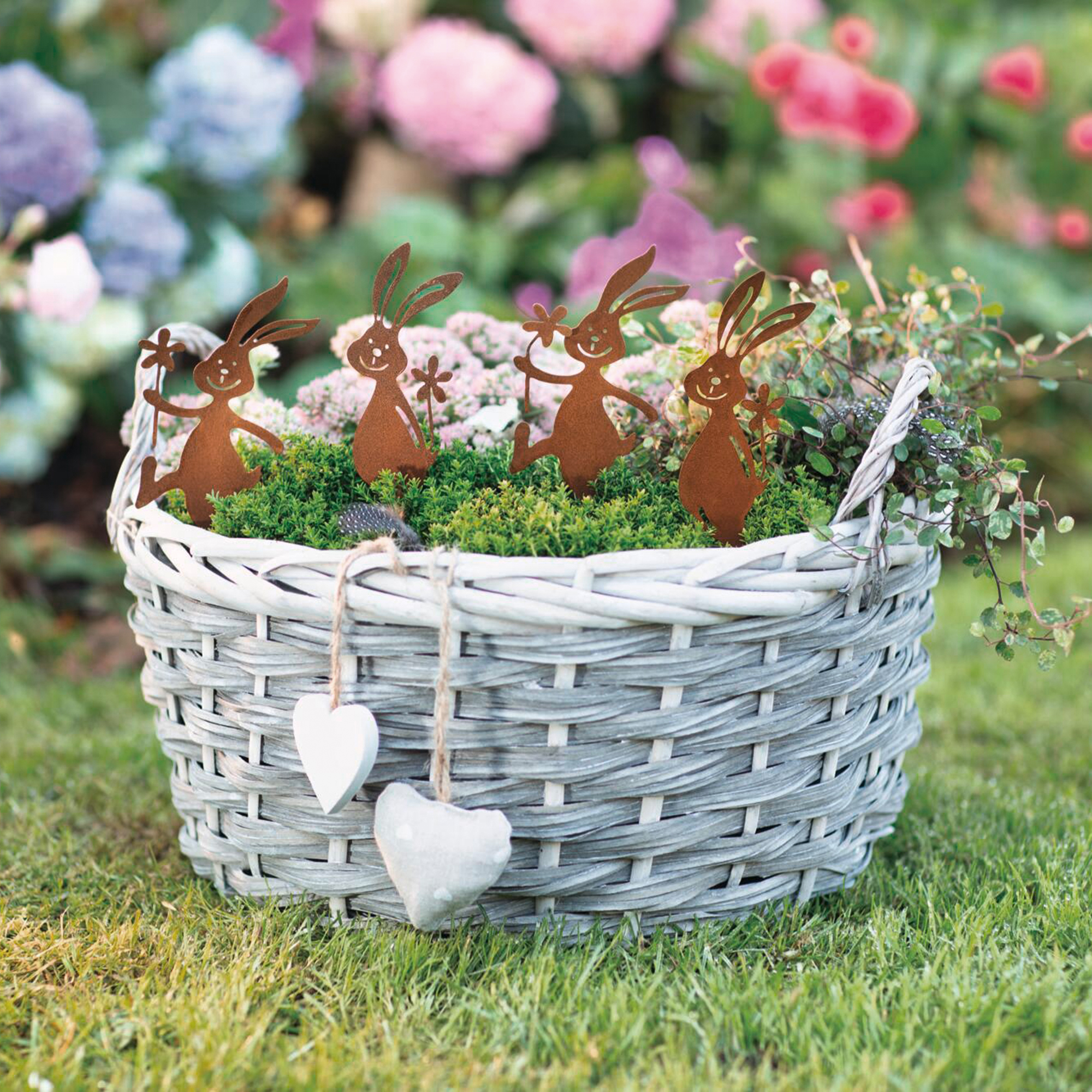 Stecker "Lustige Hasenbande", 4er Set  im Frank Flechtwaren Online Shop für Gerade eingetroffen kaufen