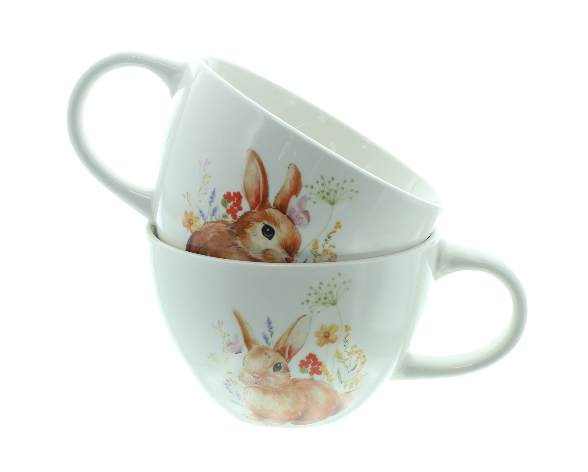 Jumbotasse "Blumenhäschen", 2er Set  im Frank Flechtwaren Online Shop für Küche kaufen