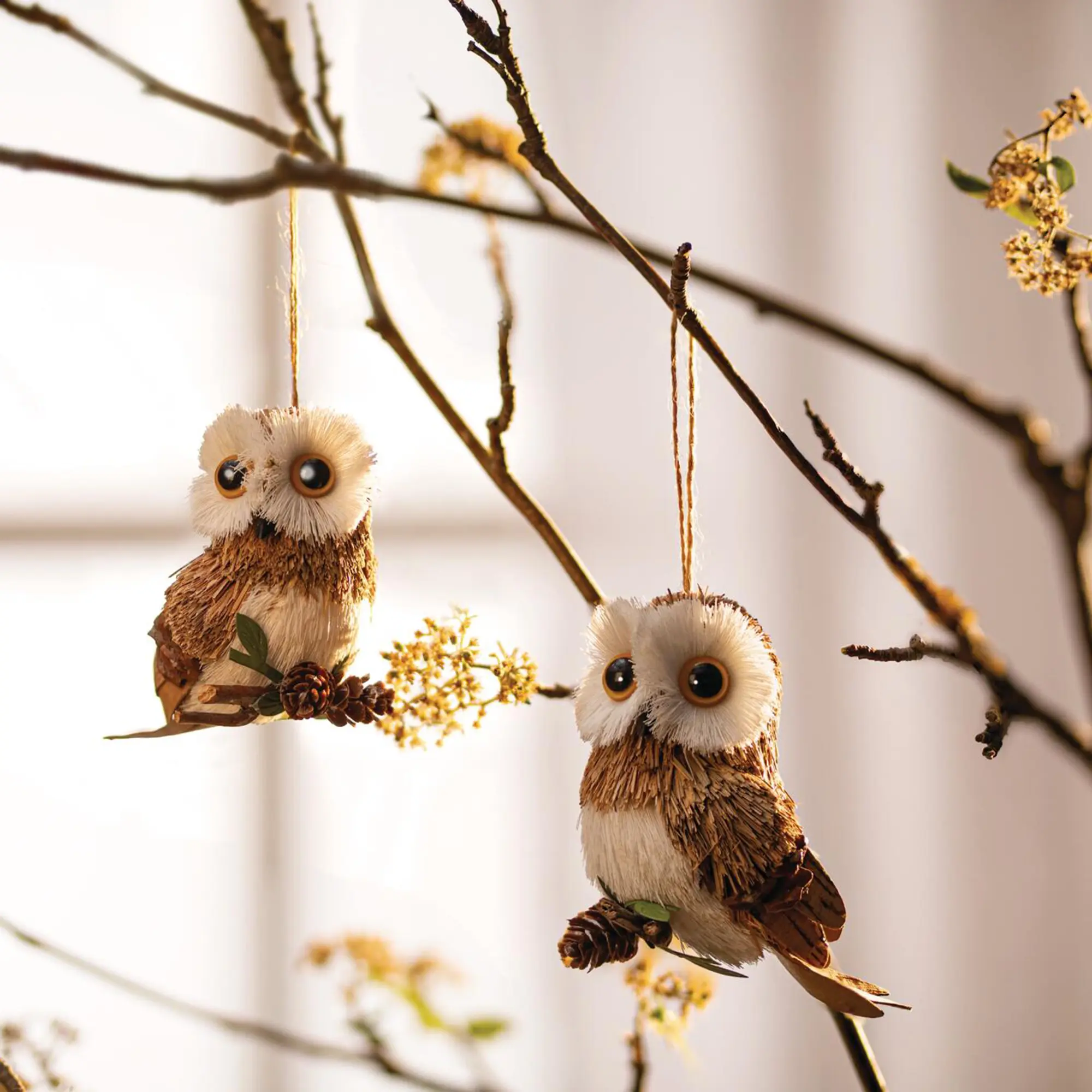 Deko-Hänger "Eule", 2er Set  im Frank Flechtwaren Online Shop kaufen