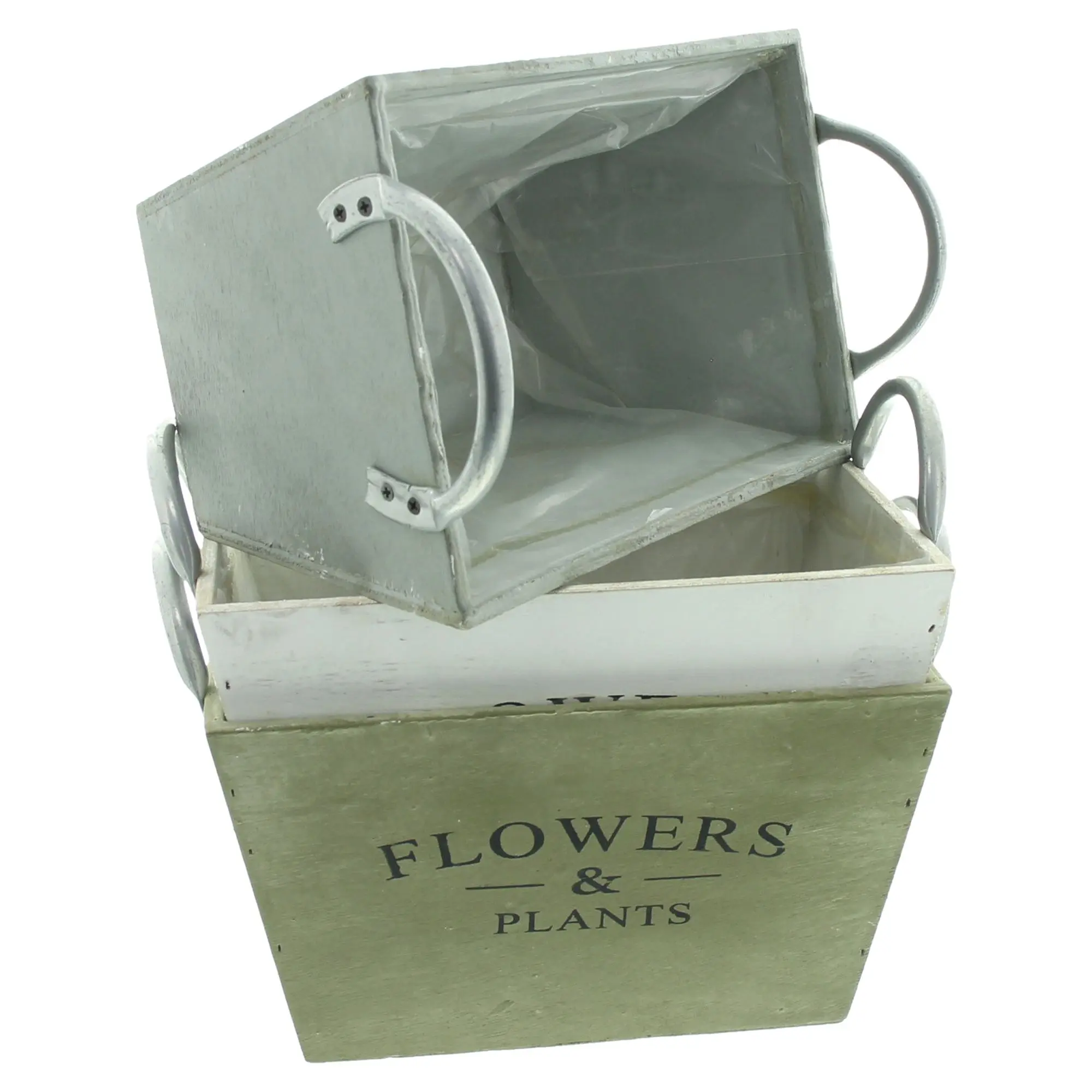 Pflanzer "Flowers &amp; Plants", 3er Set  im Frank Flechtwaren Online Shop für Pflanztöpfe kaufen