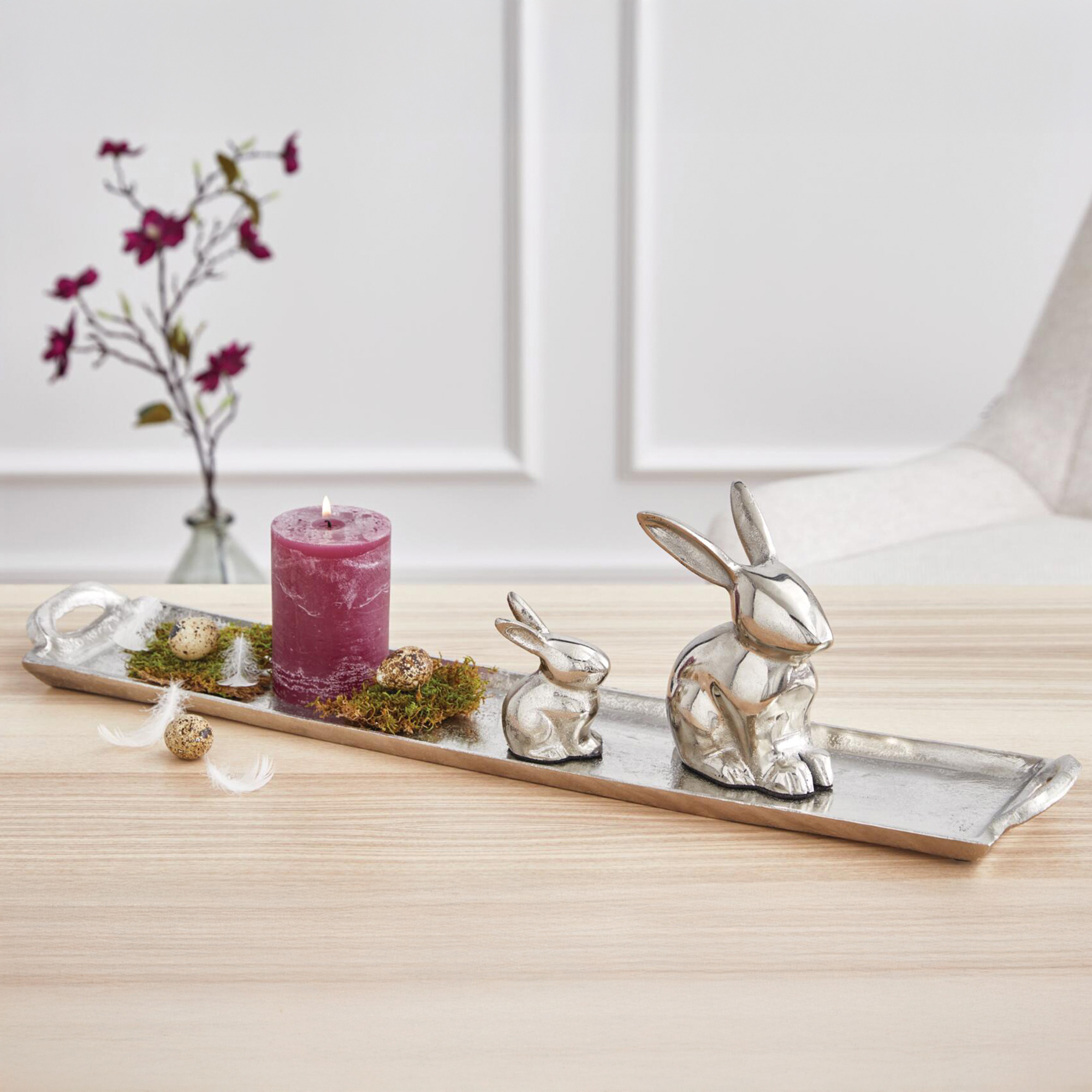 Tablett "Silberglanz", lang  im Frank Flechtwaren Online Shop kaufen