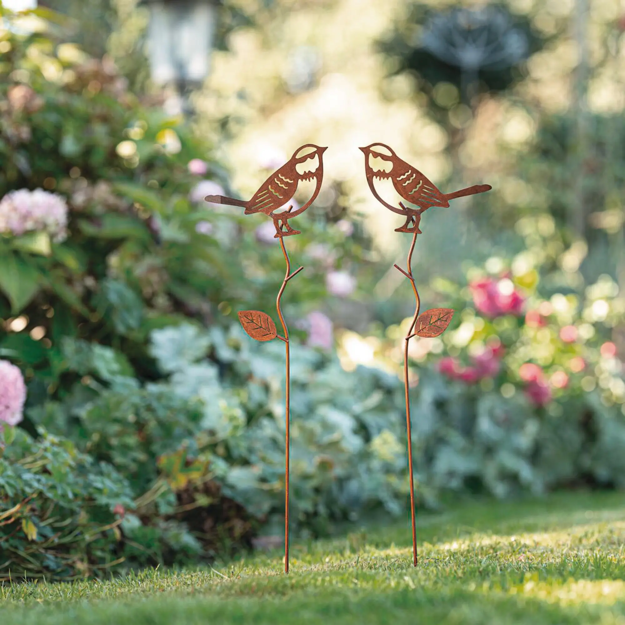 Gartenstecker "Vogelfreunde", 2er Set  im Frank Flechtwaren Online Shop kaufen