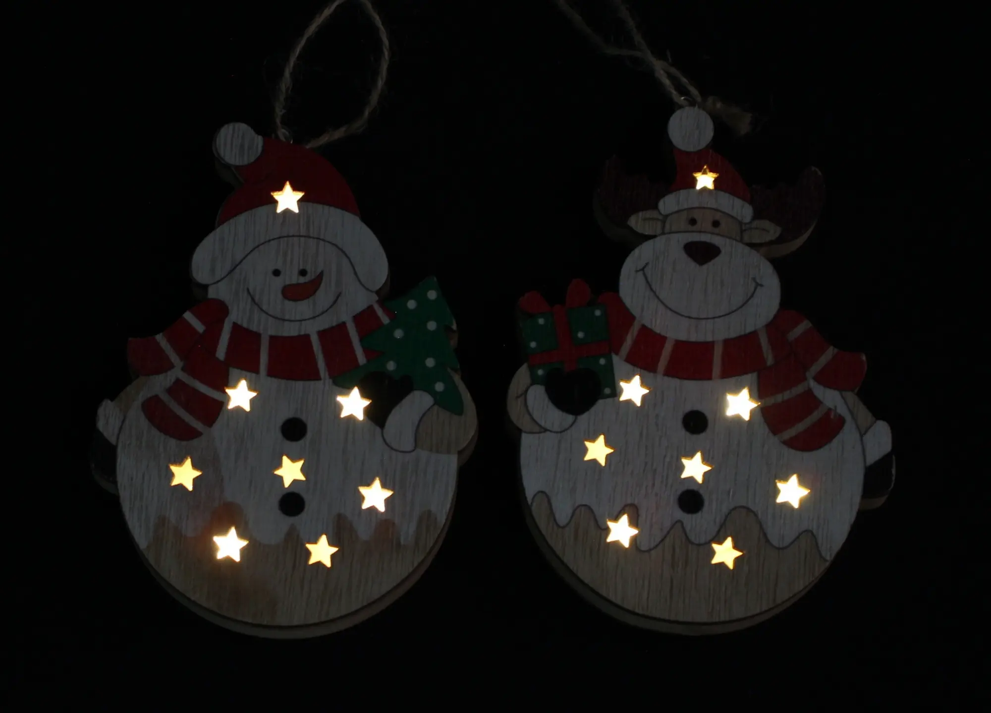 LED-Hänger "Schneemann & Elch", 2er Set im Frank Flechtwaren Online Shop für Dekohänger kaufen LED-Hänger "Schneemann & Elch", 2er Set im Frank Flechtwaren Online Shop für Dekohänger kaufen