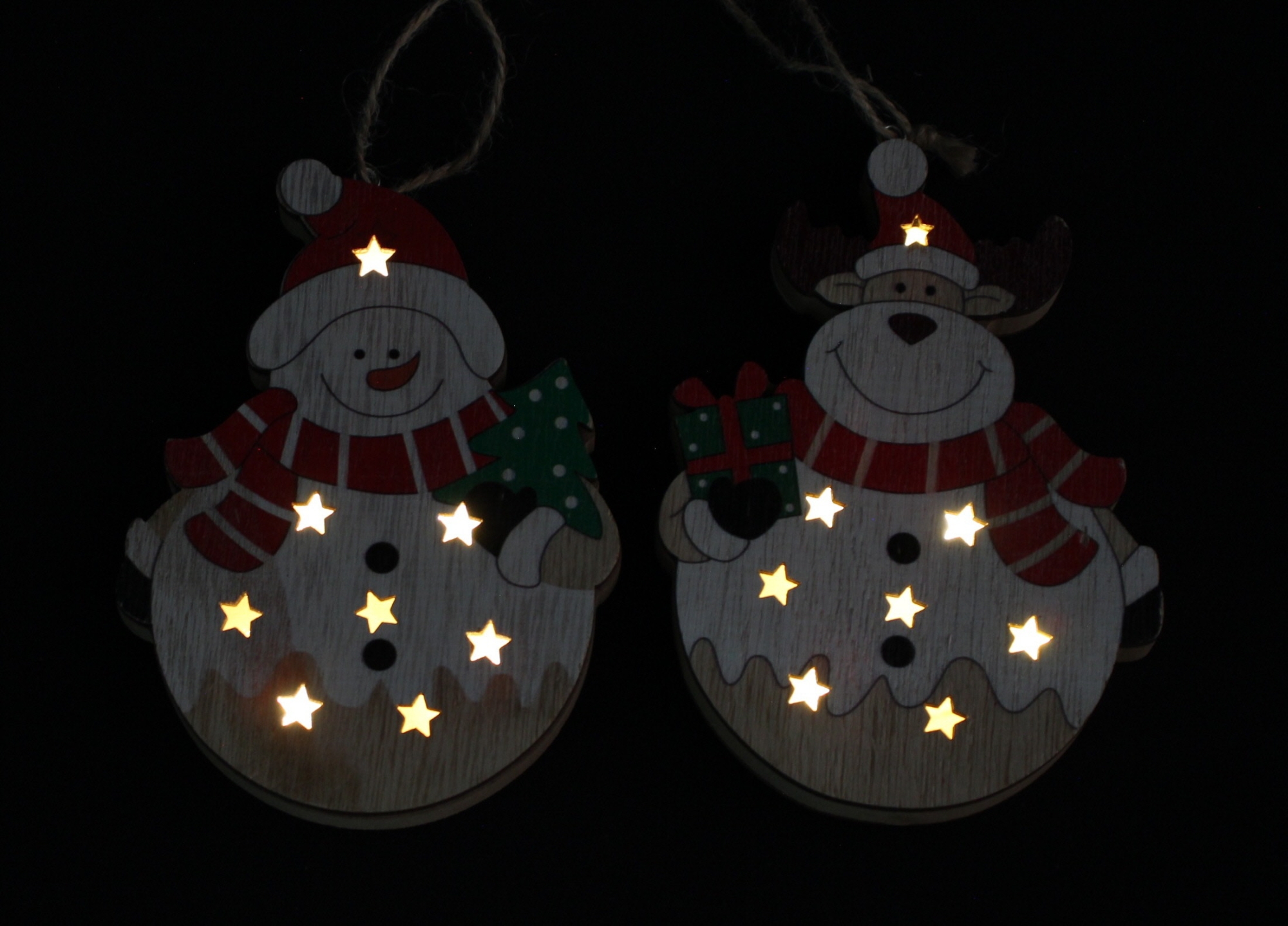 LED-Hänger "Schneemann & Elch", 2er Set im Frank Flechtwaren Online Shop für Weihnachten kaufen LED-Hänger "Schneemann & Elch", 2er Set im Frank Flechtwaren Online Shop für Weihnachten kaufen