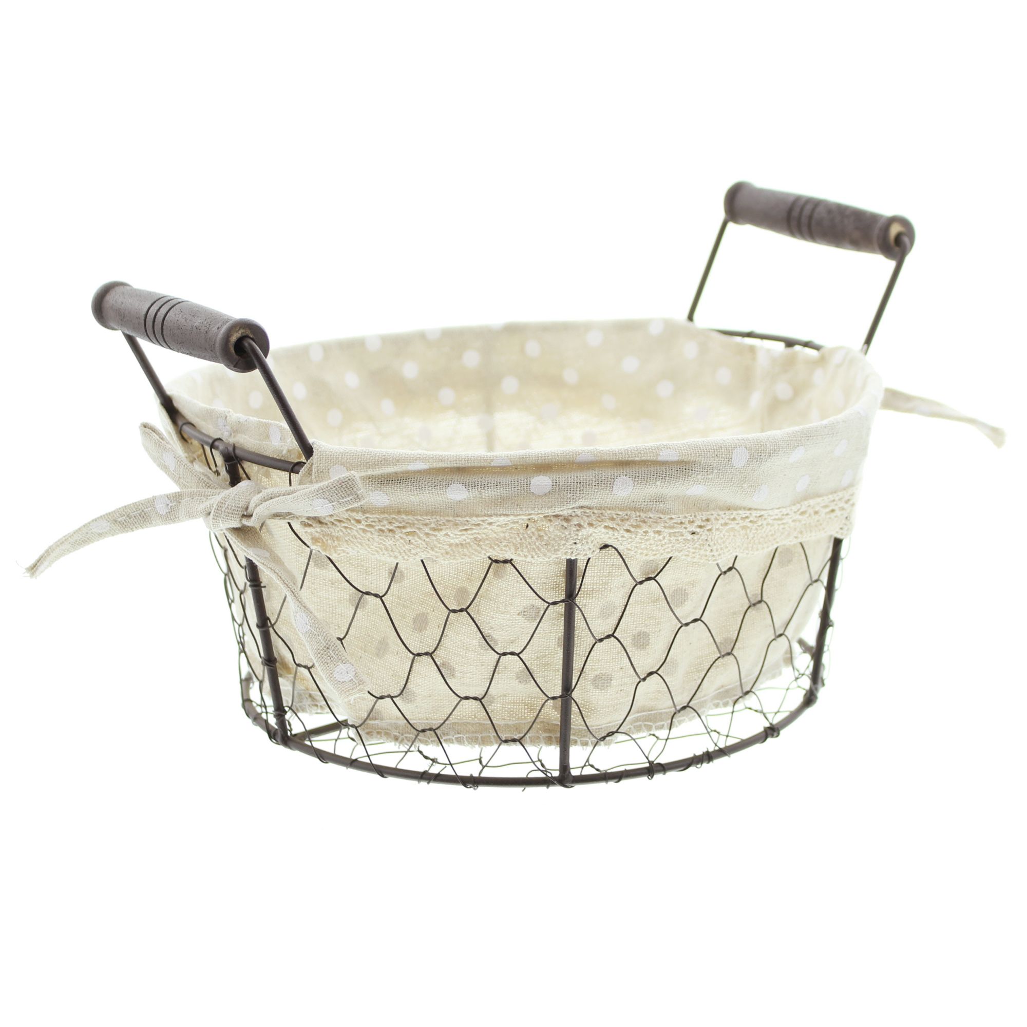Acheter Panier de rangement "petits pois", rond  dans la boutique en ligne de Frank Flechtwaren pour Cuisine