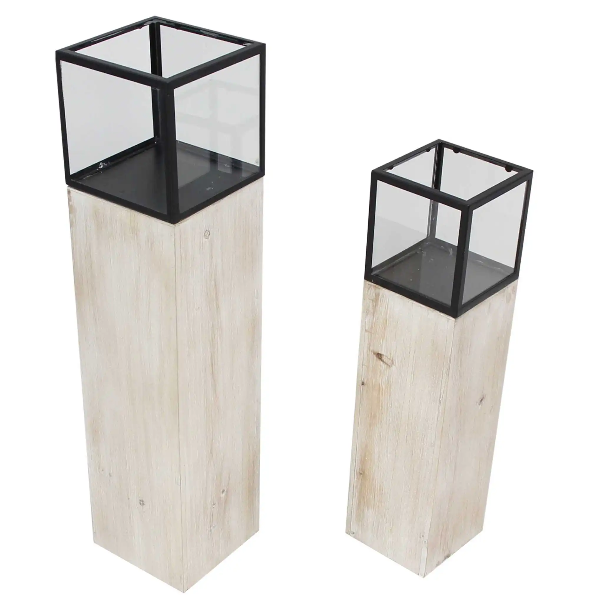 Windlichtsäule "Modern", 2er Set im Frank Flechtwaren Online Shop für Windlichter kaufen Windlichtsäule "Modern", 2er Set im Frank Flechtwaren Online Shop für Windlichter kaufen