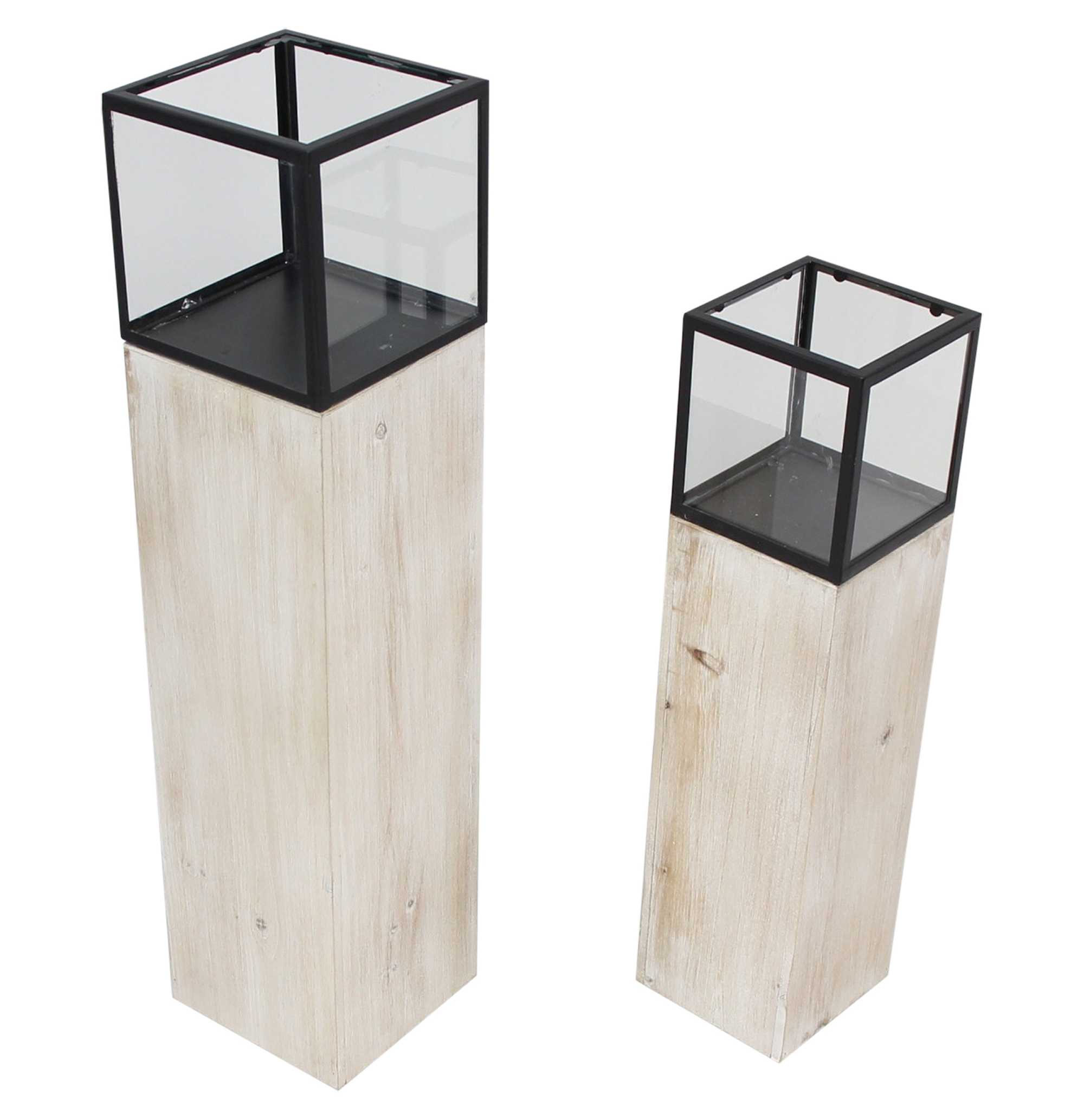 Windlichtsäule "Modern", 2er Set im Frank Flechtwaren Online Shop für Windlichter kaufen Windlichtsäule "Modern", 2er Set im Frank Flechtwaren Online Shop für Windlichter kaufen