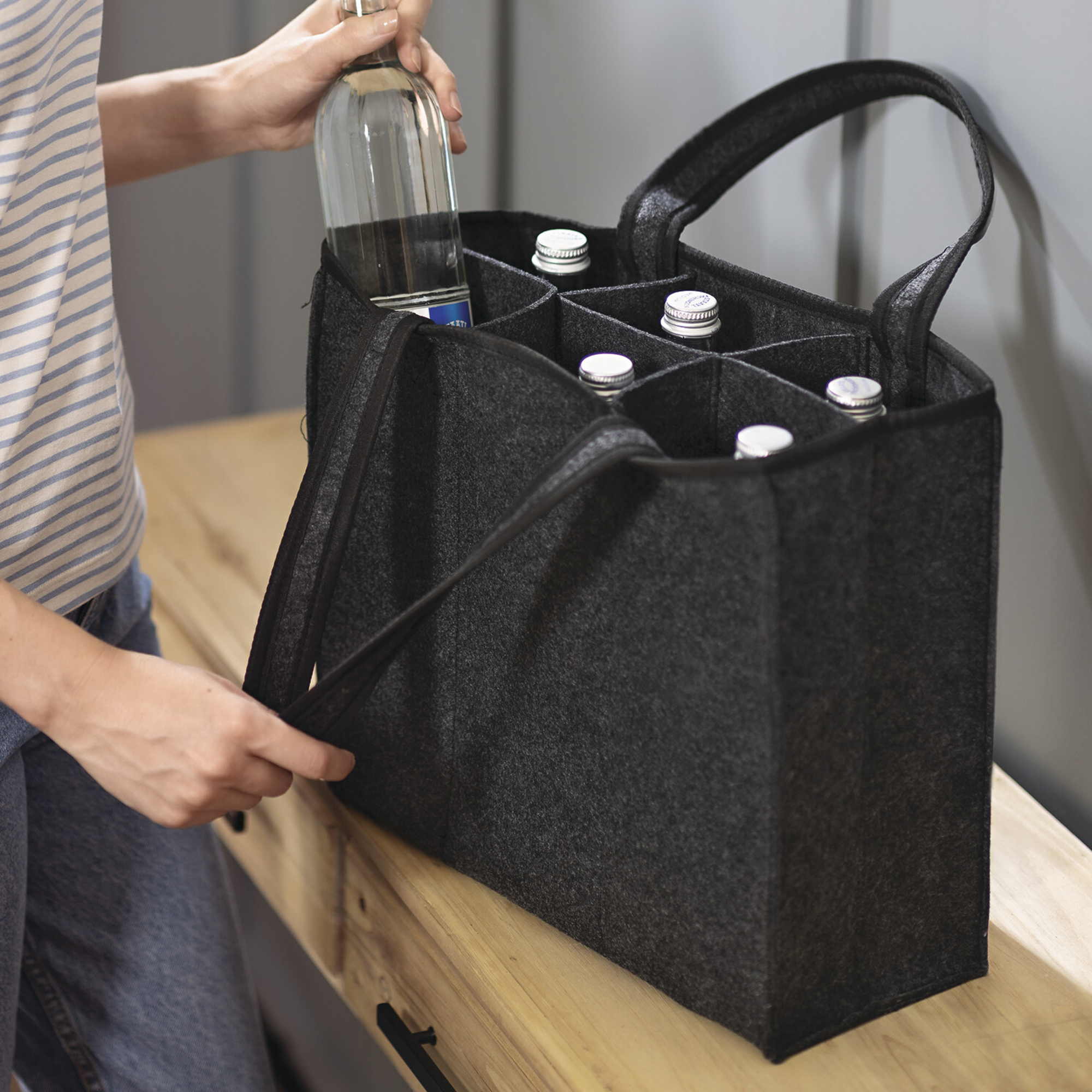 Flaschen Tasche JEYORZY Flaschenträger Set - 2 Stück Für Je 6 Flaschen, Faltbar & Wiederverwendbar JEYORZY Flaschenträger 6 Flaschen Faltbar Transport